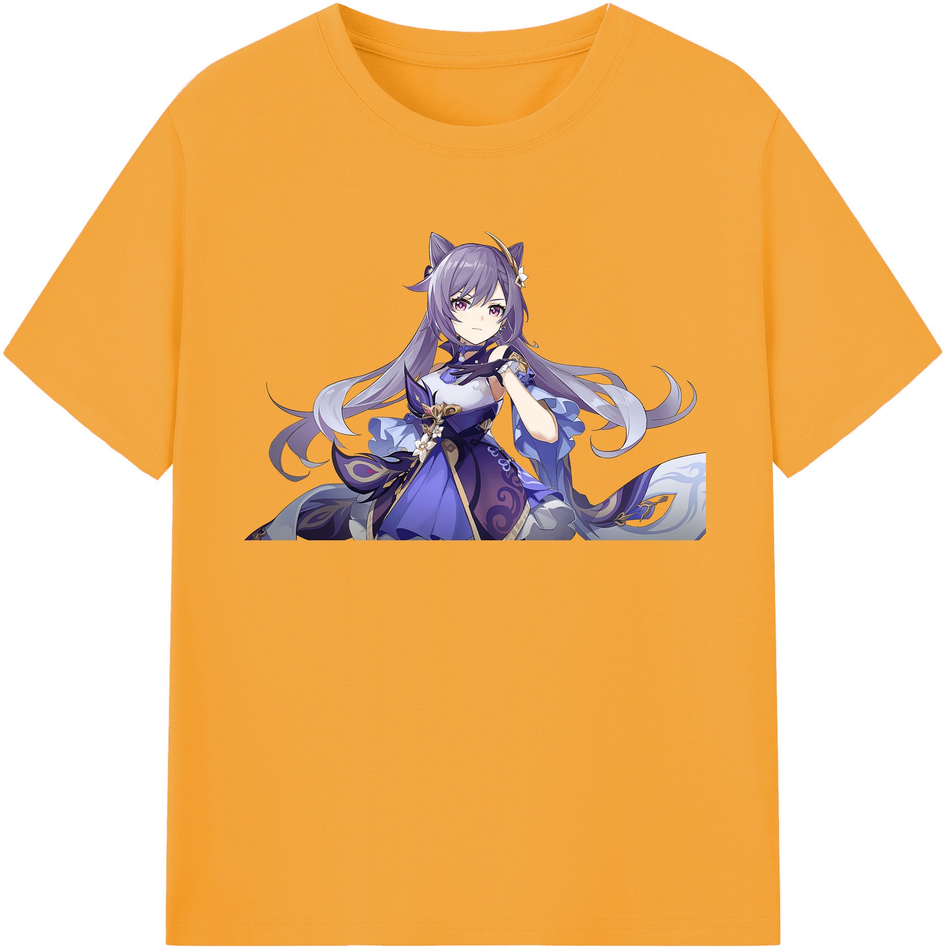 げんし神 刻晴 こくせい genshin Kokusei レディースカジュアルプリントTシャツ（綿100％）