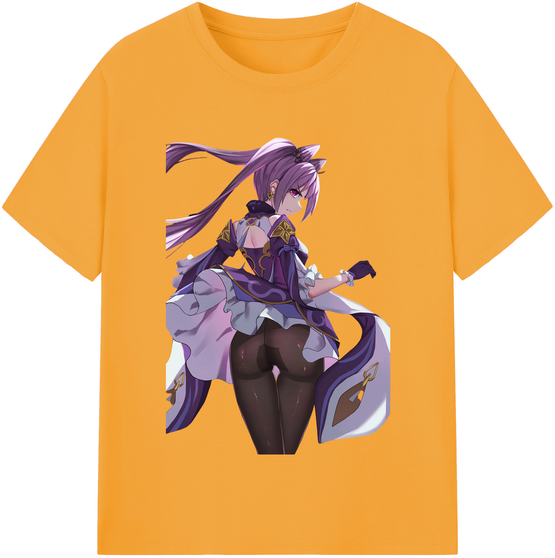 げんし神 刻晴 こくせい genshin Kokusei レディースカジュアルプリントTシャツ（綿100％）