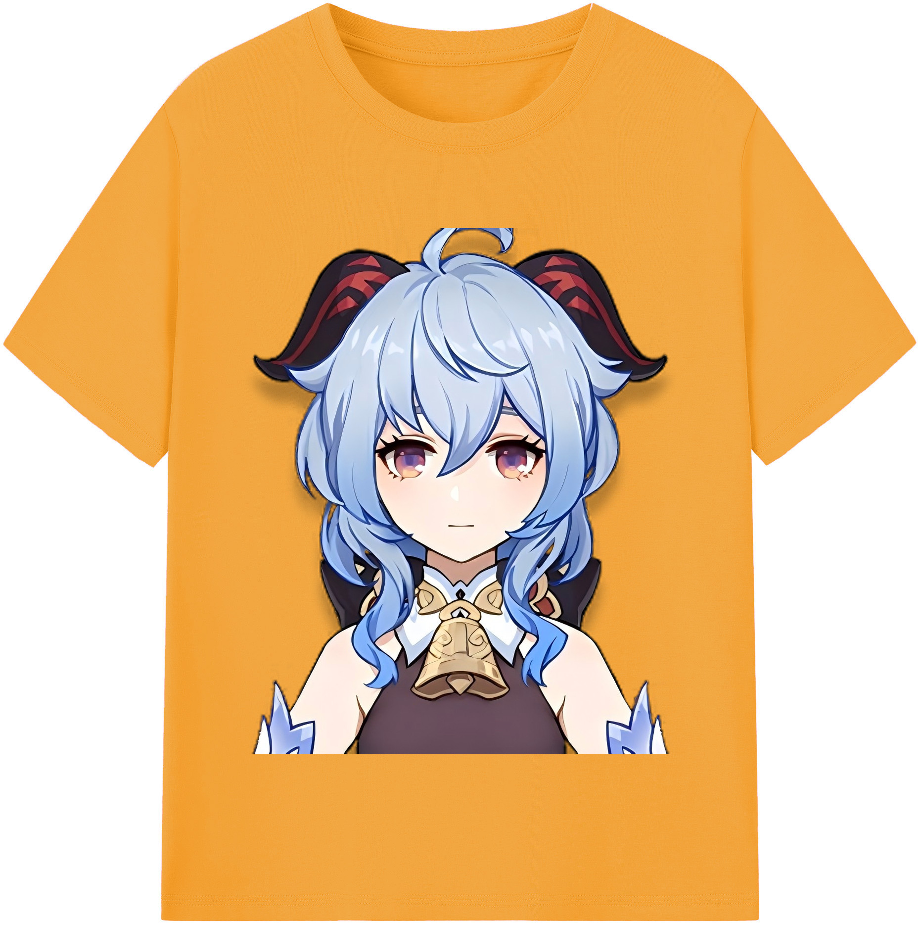 げんし神 甘雨 かんう genshin Ganyu レディースカジュアルプリントTシャツ（綿100％）