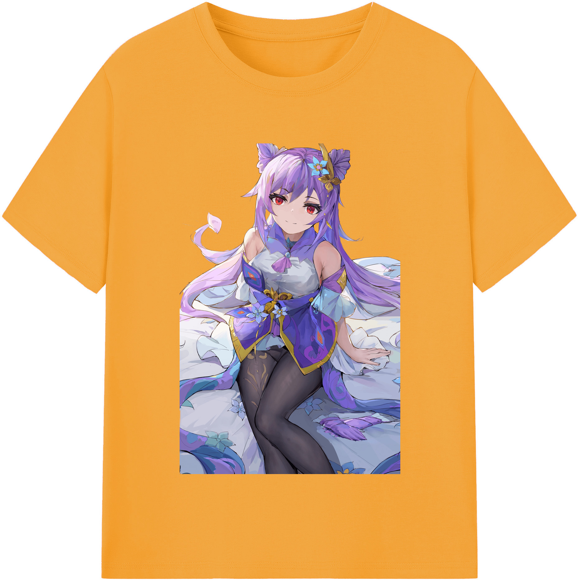 げんし神 刻晴 こくせい genshin Kokusei レディースカジュアルプリントTシャツ（綿100％）