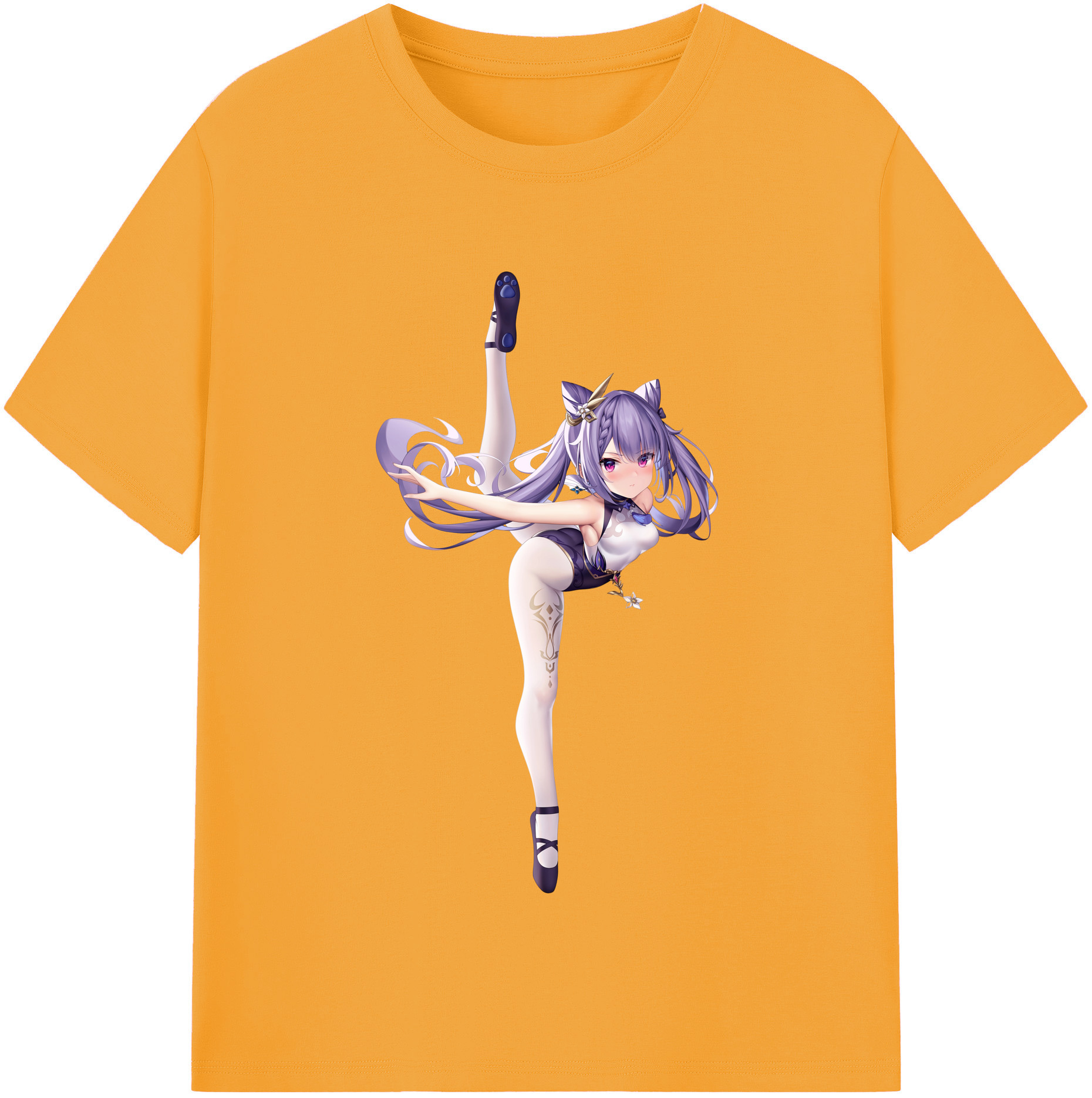 げんし神 刻晴 こくせい genshin Kokusei レディースカジュアルプリントTシャツ（綿100％）