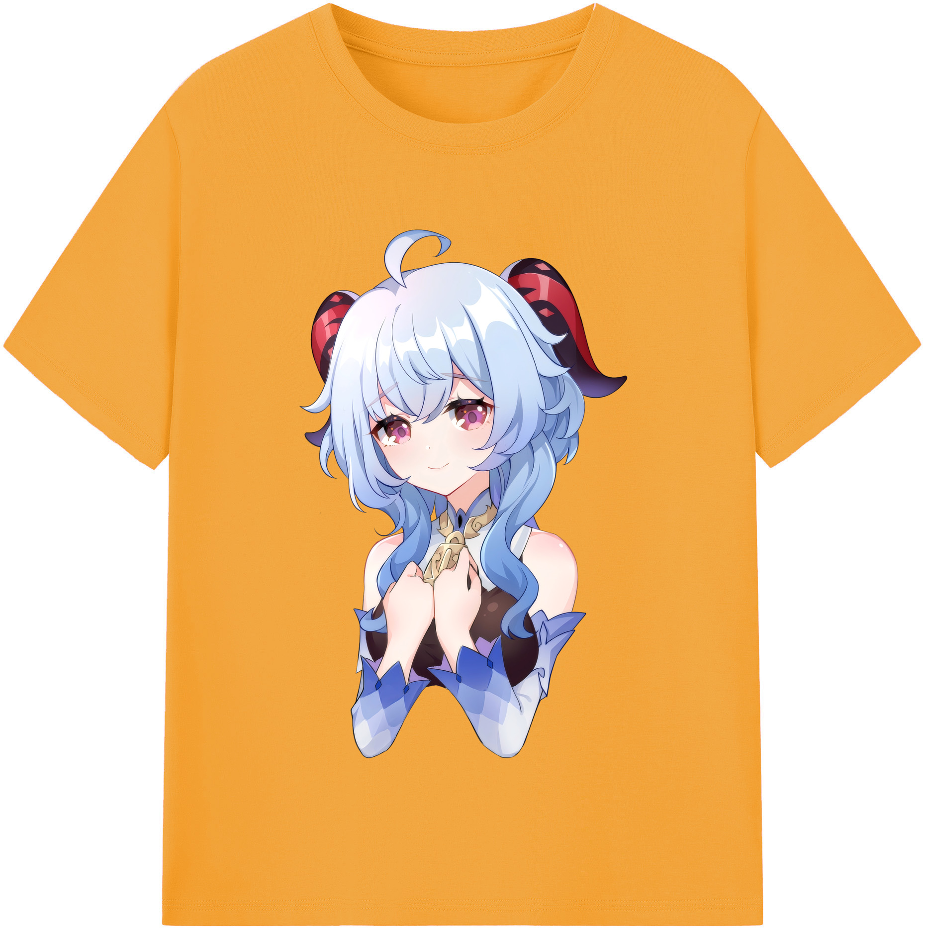 げんし神 甘雨 かんう genshin Ganyu レディースカジュアルプリントTシャツ（綿100％）