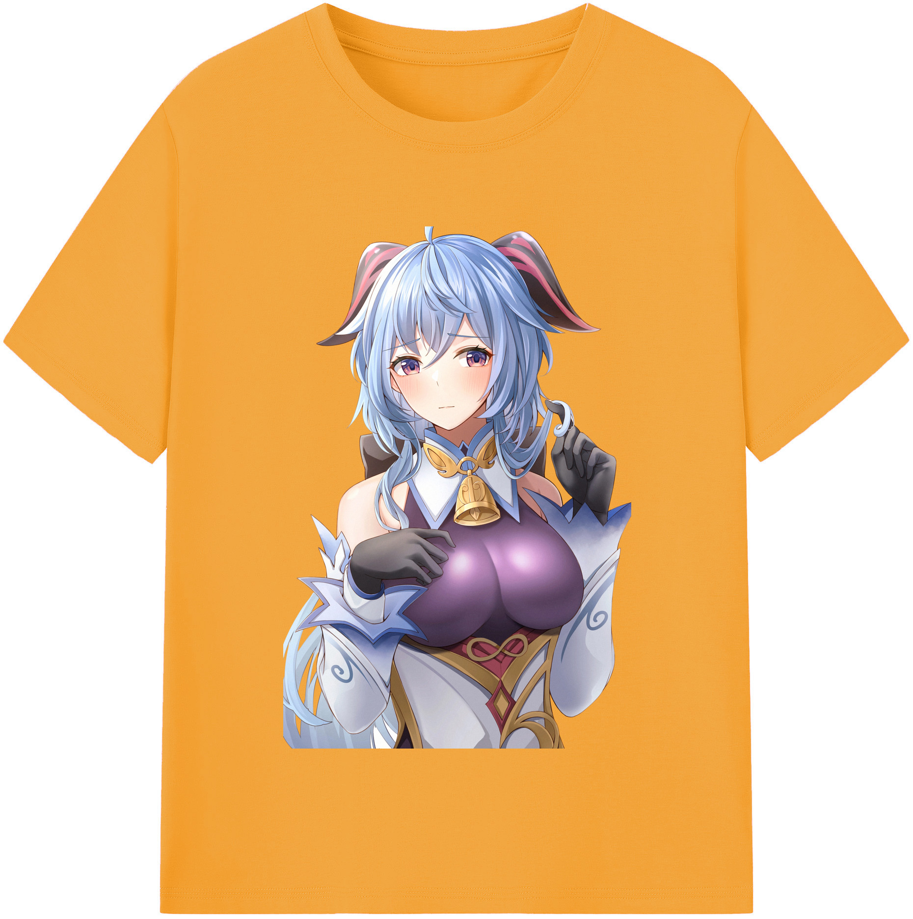 げんし神 甘雨 かんう genshin Ganyu レディースカジュアルプリントTシャツ（綿100％）