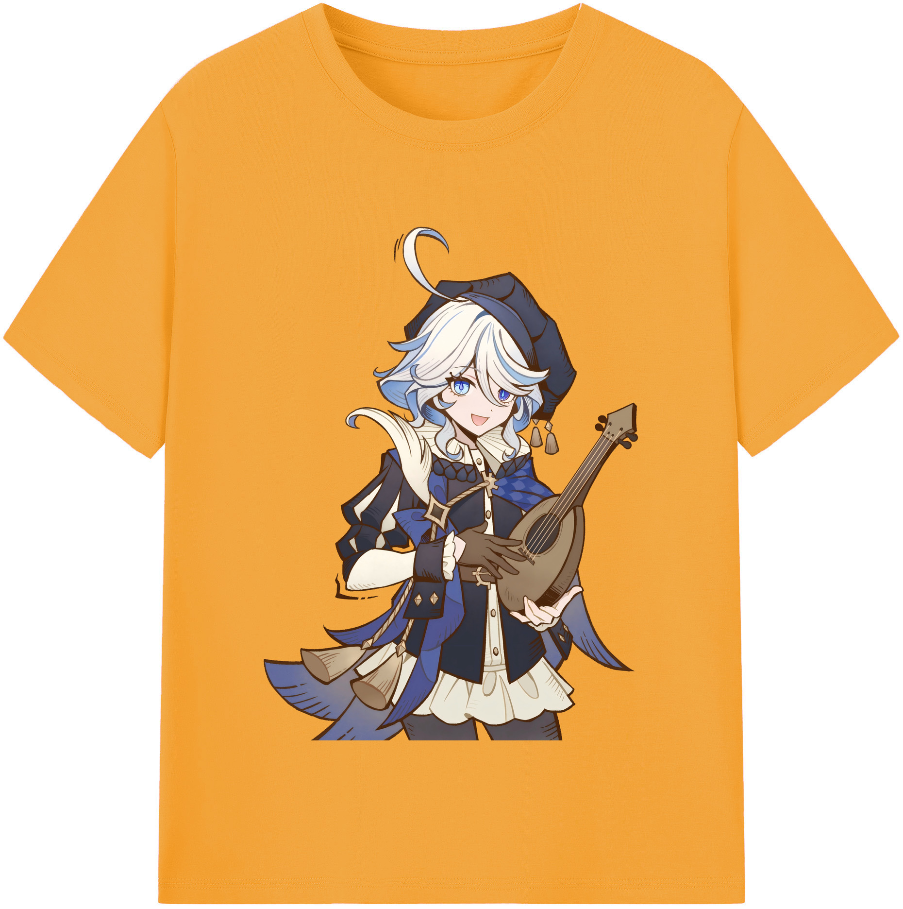 げんし神 フリーナ genshin Furina レディースカジュアルプリントTシャツ（綿100％）