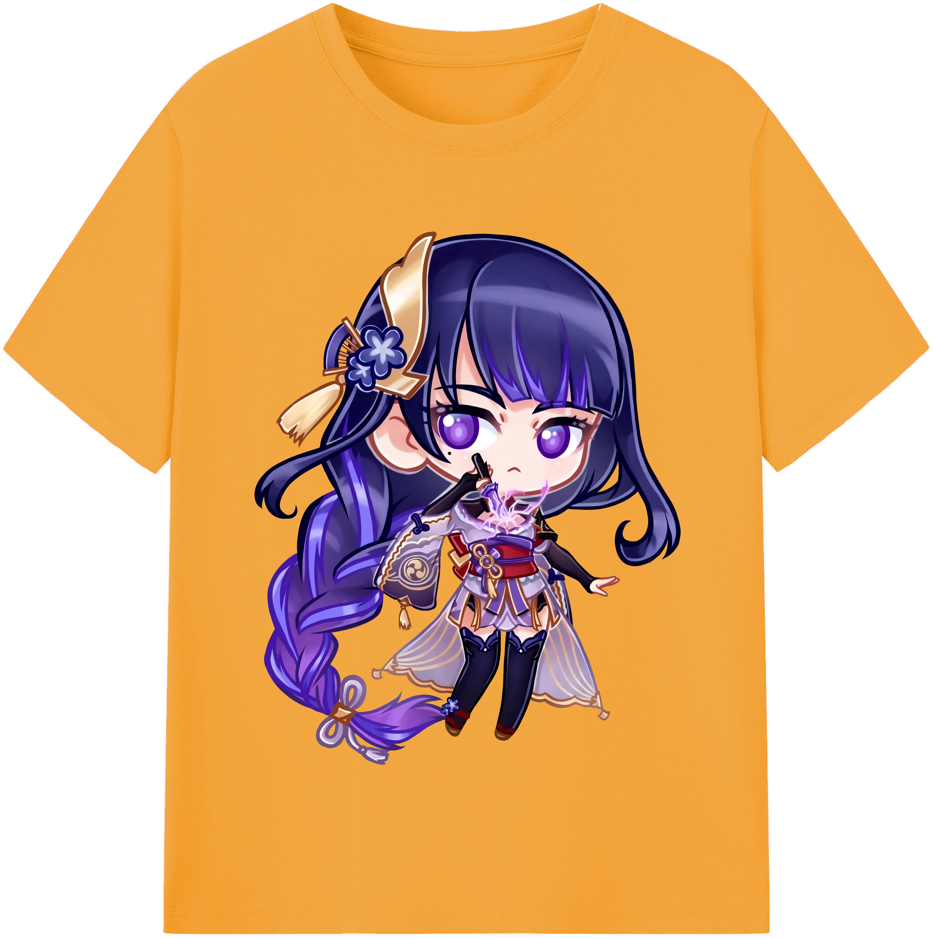 げんし神 雷電将軍 らいでんしょうぐん genshin Raiden Shogun レディースカジュアルプリントTシャツ（綿100％）