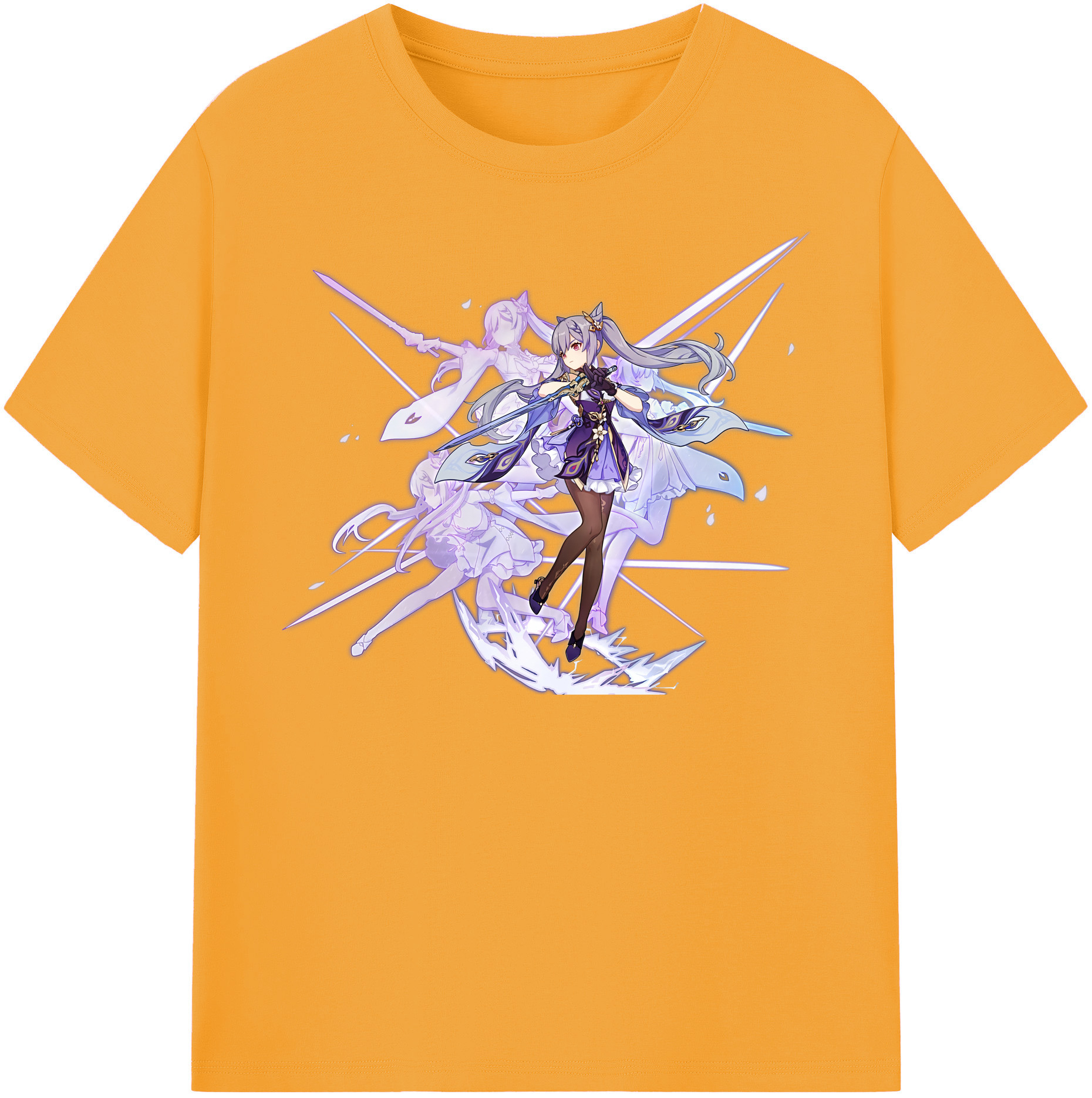 げんし神 刻晴 こくせい genshin Kokusei レディースカジュアルプリントTシャツ（綿100％）