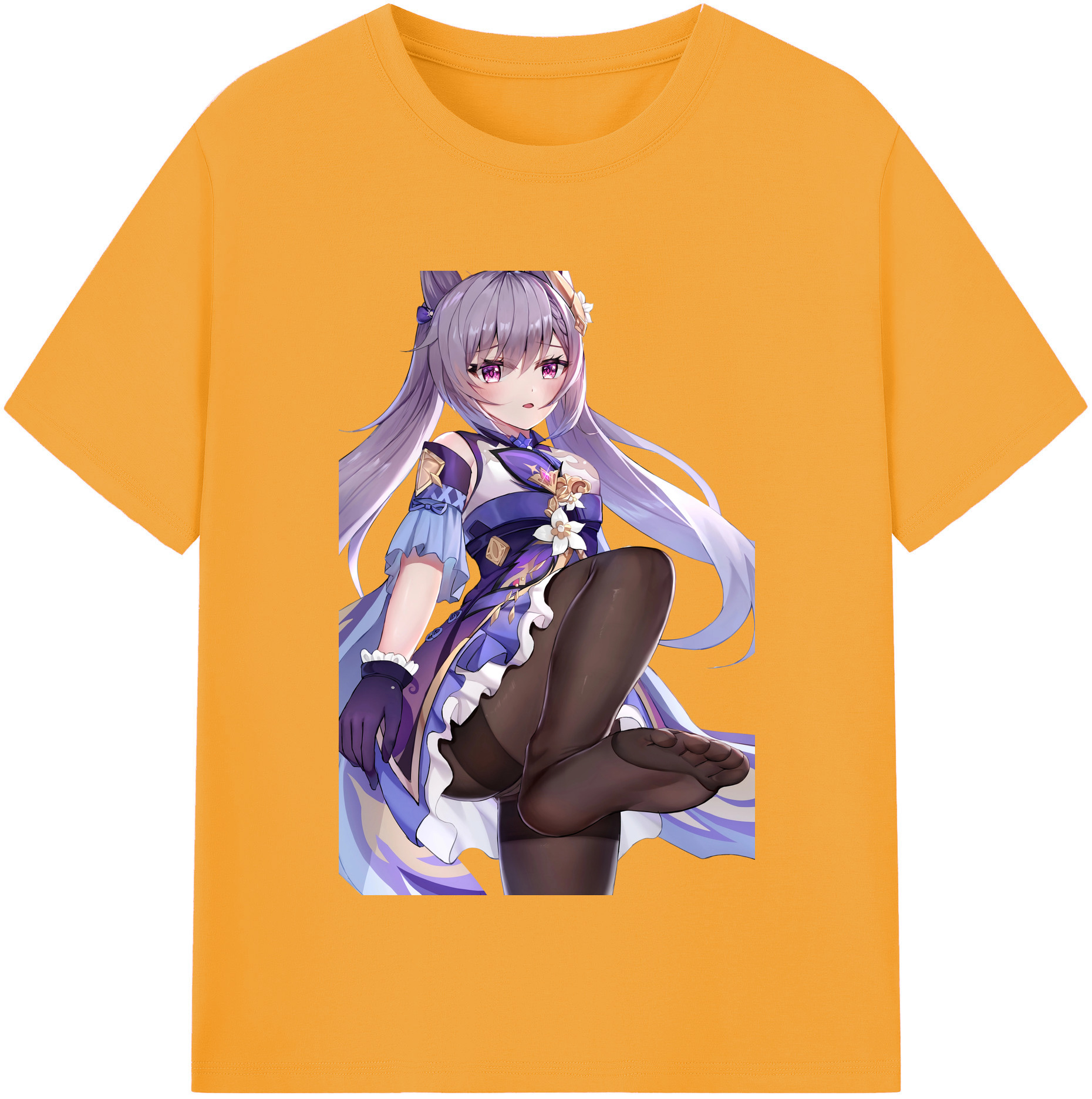 げんし神 刻晴 こくせい genshin Kokusei レディースカジュアルプリントTシャツ（綿100％）