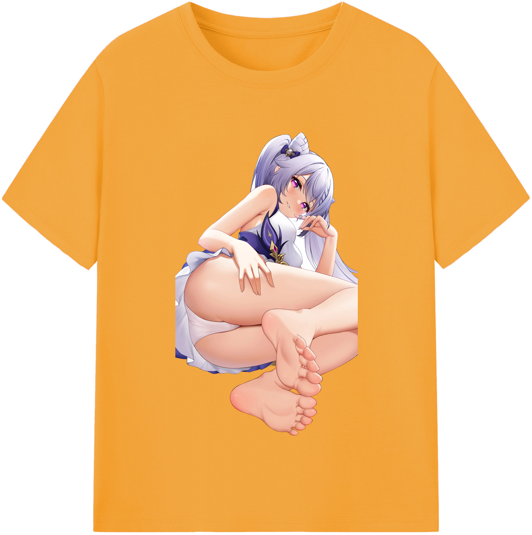 げんし神 刻晴 こくせい genshin Kokusei レディースカジュアルプリントTシャツ（綿100％）