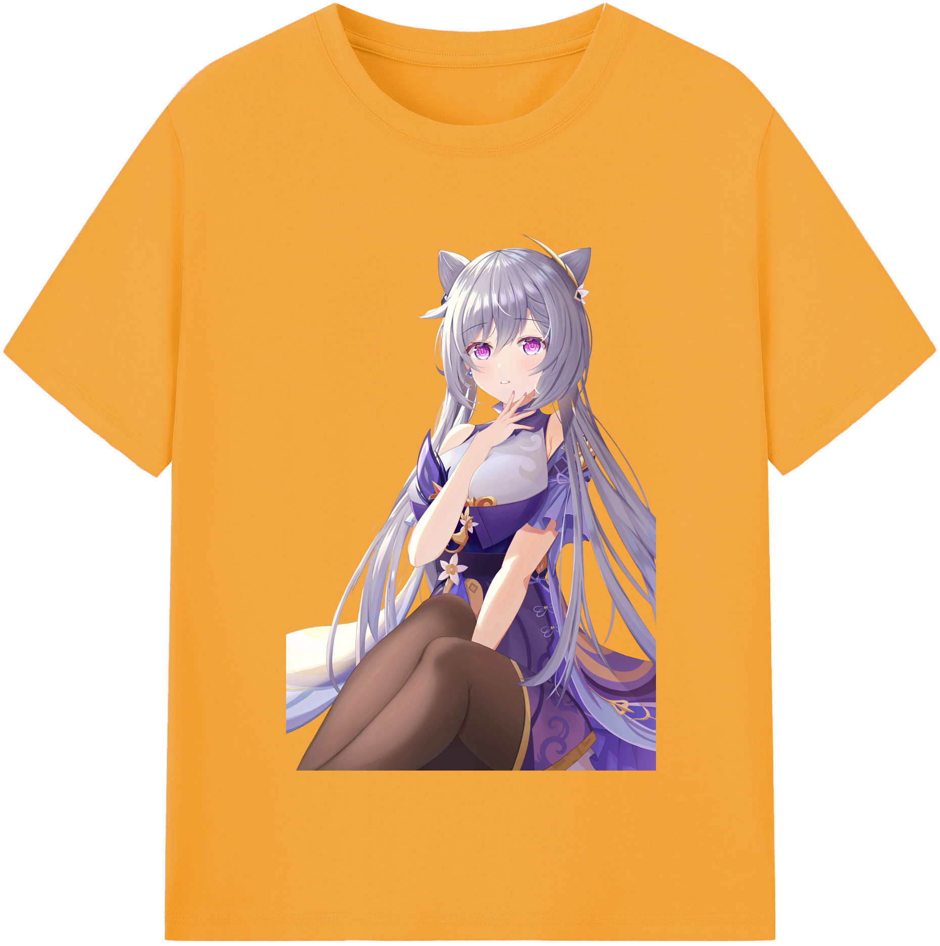 げんし神 刻晴 こくせい genshin Kokusei レディースカジュアルプリントTシャツ（綿100％）