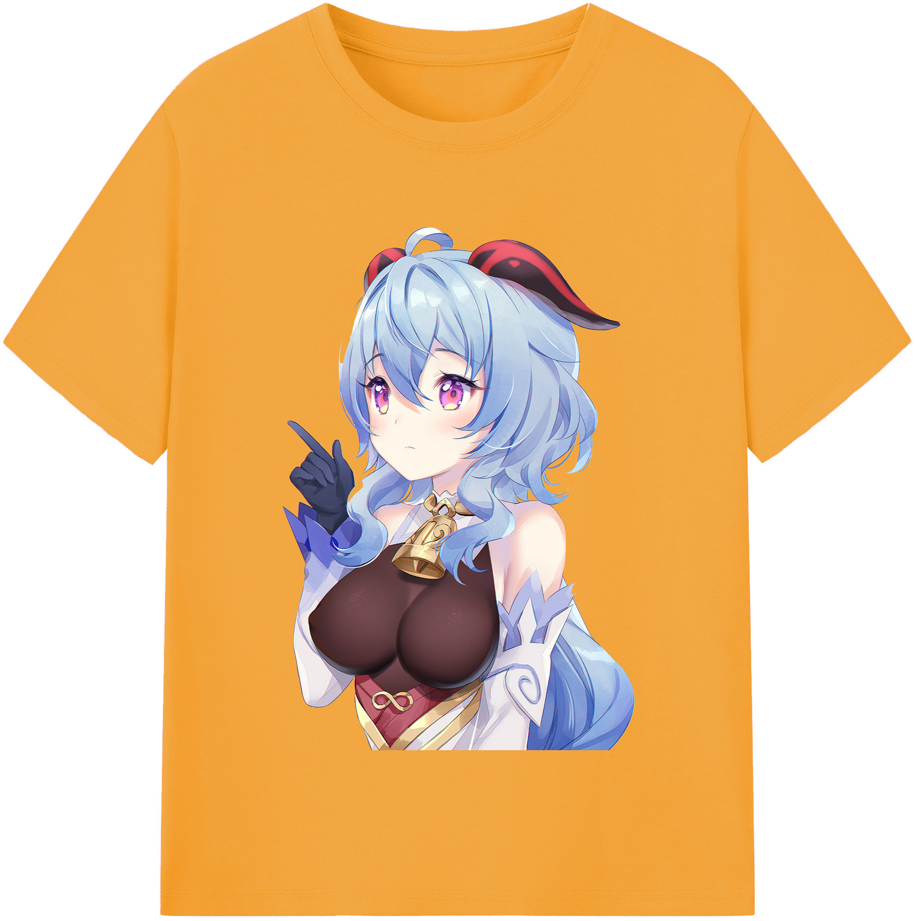 げんし神 甘雨 かんう genshin Ganyu レディースカジュアルプリントTシャツ（綿100％）