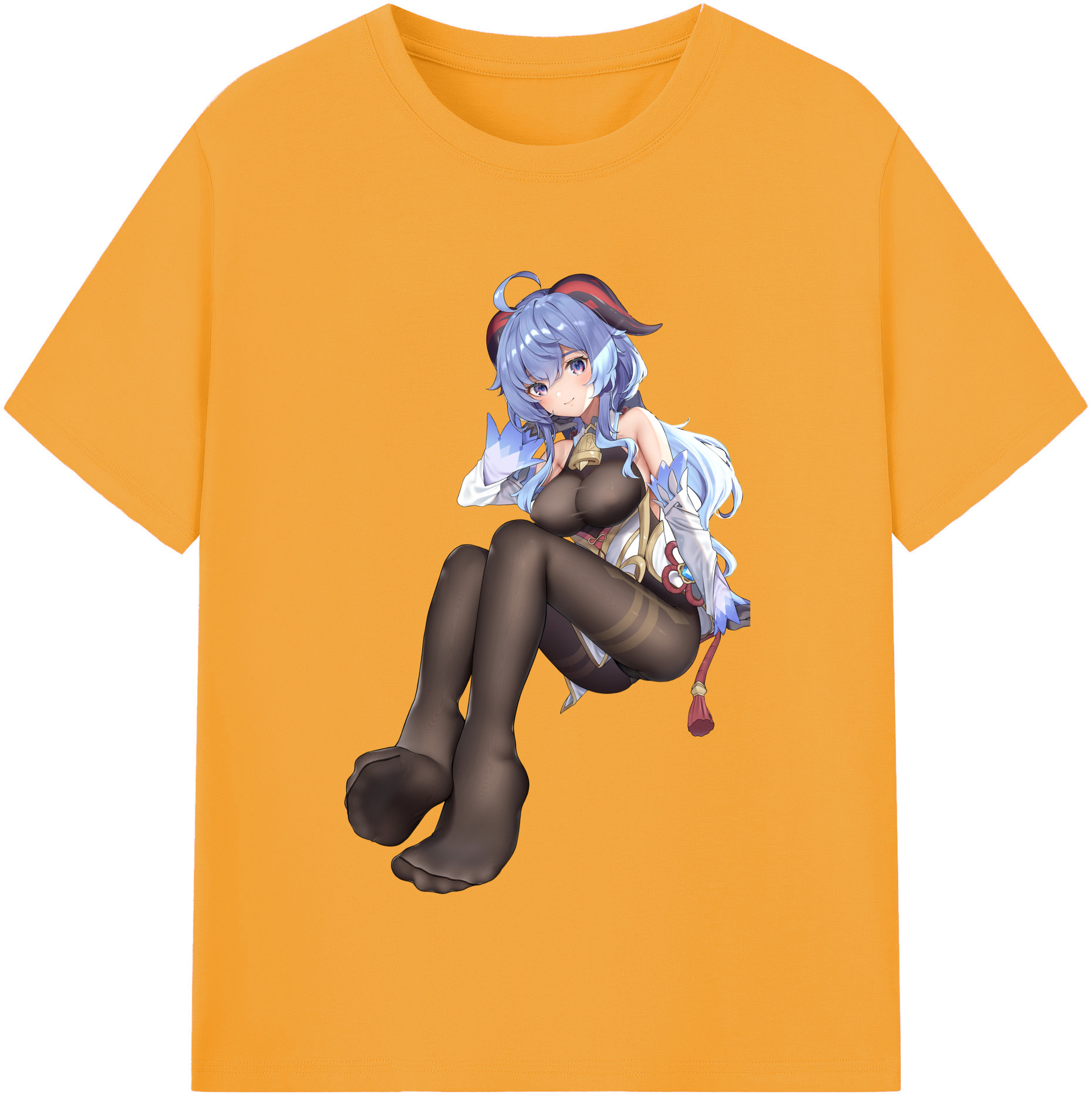 げんし神 甘雨 かんう genshin Ganyu レディースカジュアルプリントTシャツ（綿100％）