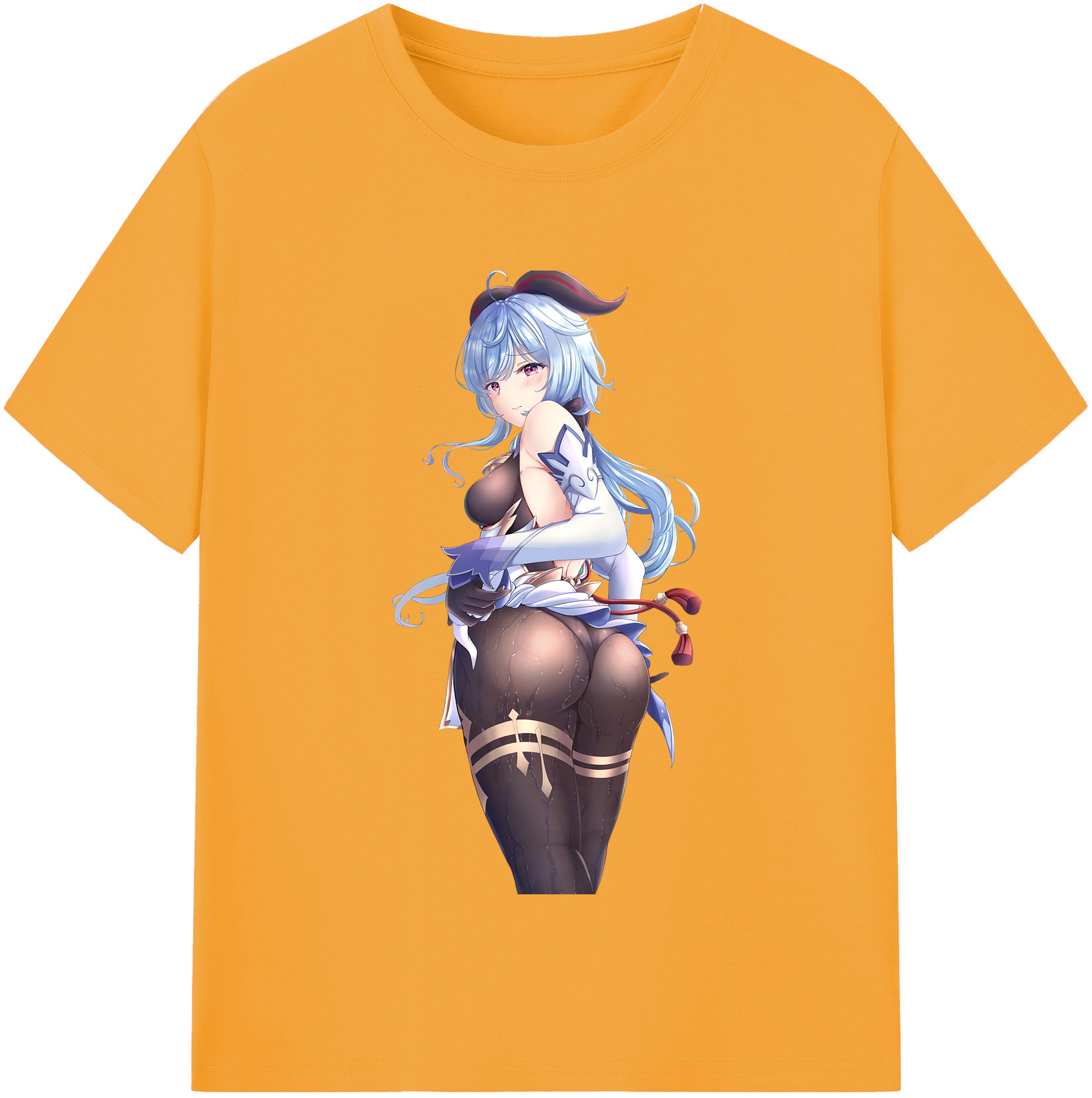 げんし神 甘雨 かんう genshin Ganyu レディースカジュアルプリントTシャツ（綿100％）