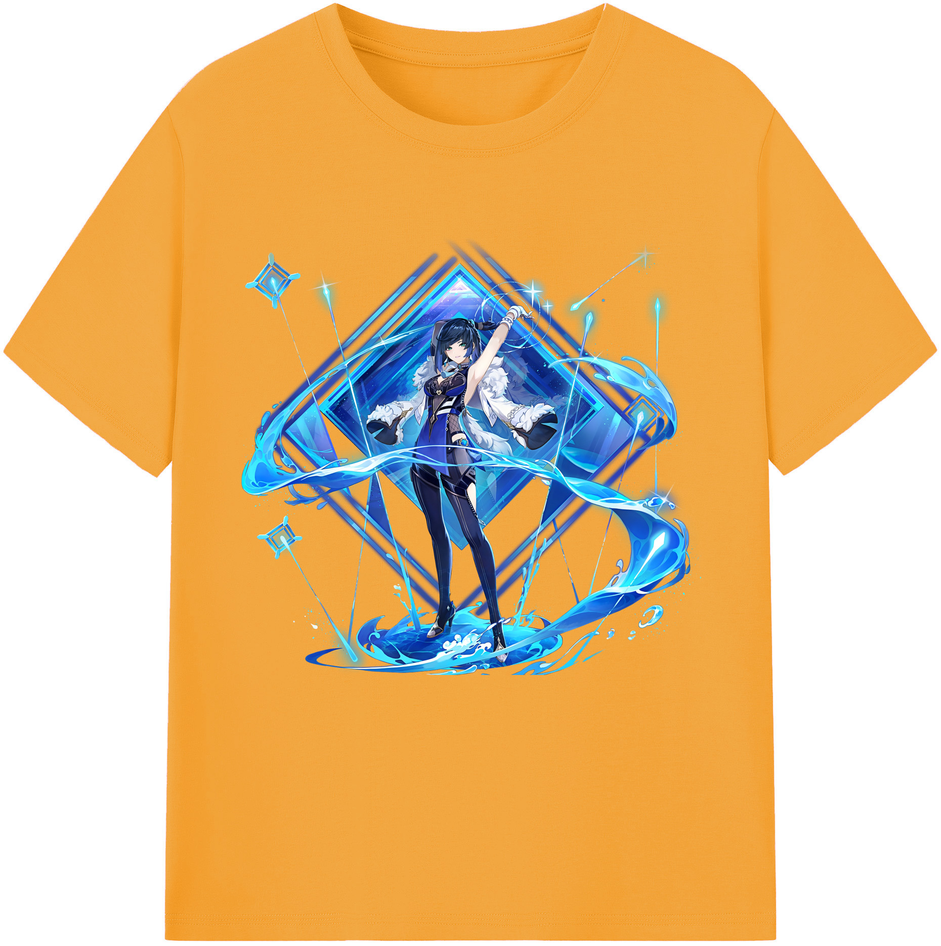 げんし神 夜兰 やらん genshin Yaran レディースカジュアルプリントTシャツ（綿100％）