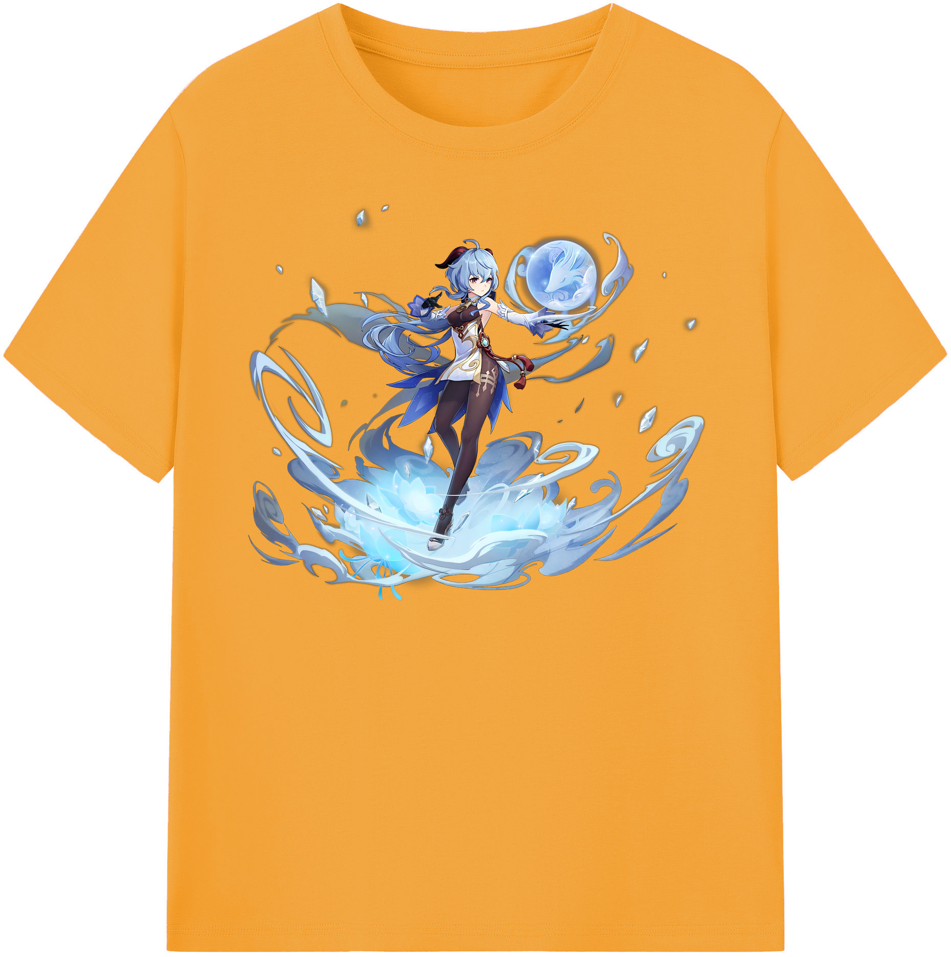げんし神 甘雨 かんう genshin Ganyu レディースカジュアルプリントTシャツ（綿100％）