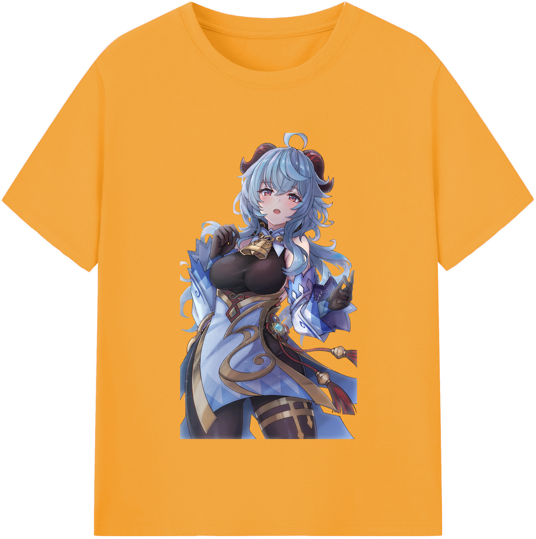 げんし神 甘雨 かんう genshin Ganyu レディースカジュアルプリントTシャツ（綿100％）