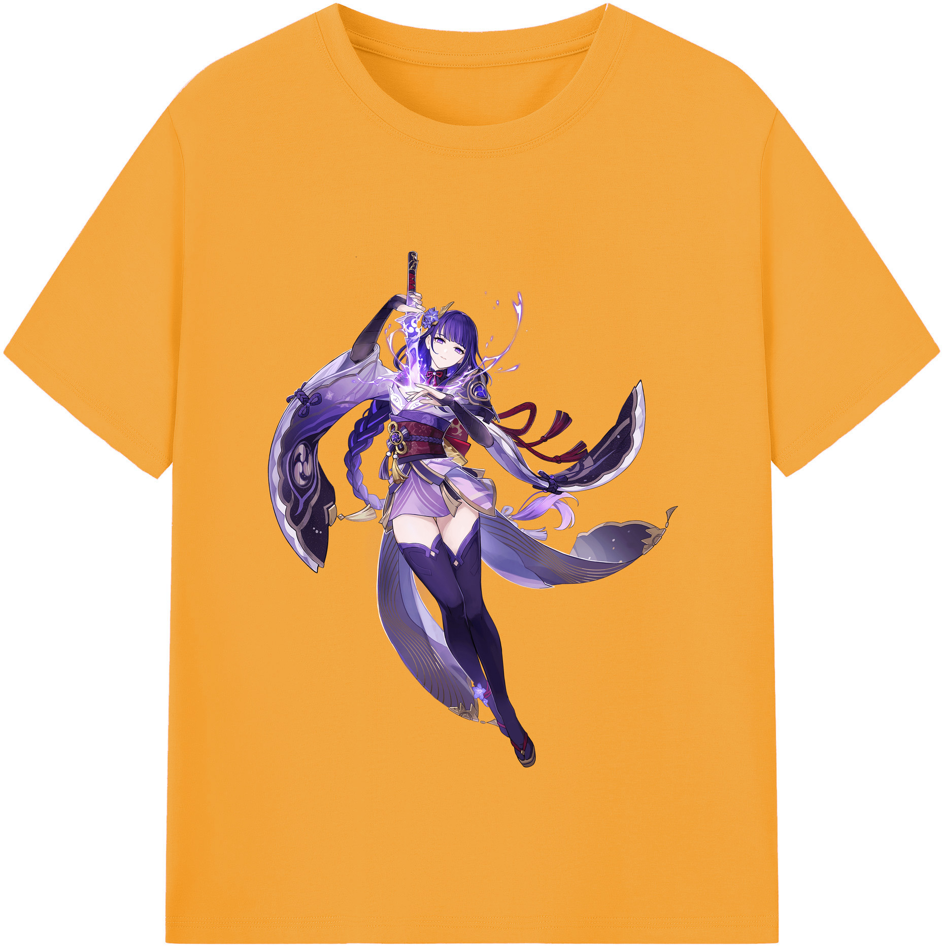 げんし神 雷電将軍 らいでんしょうぐん genshin Raiden Shogun レディースカジュアルプリントTシャツ（綿100％）