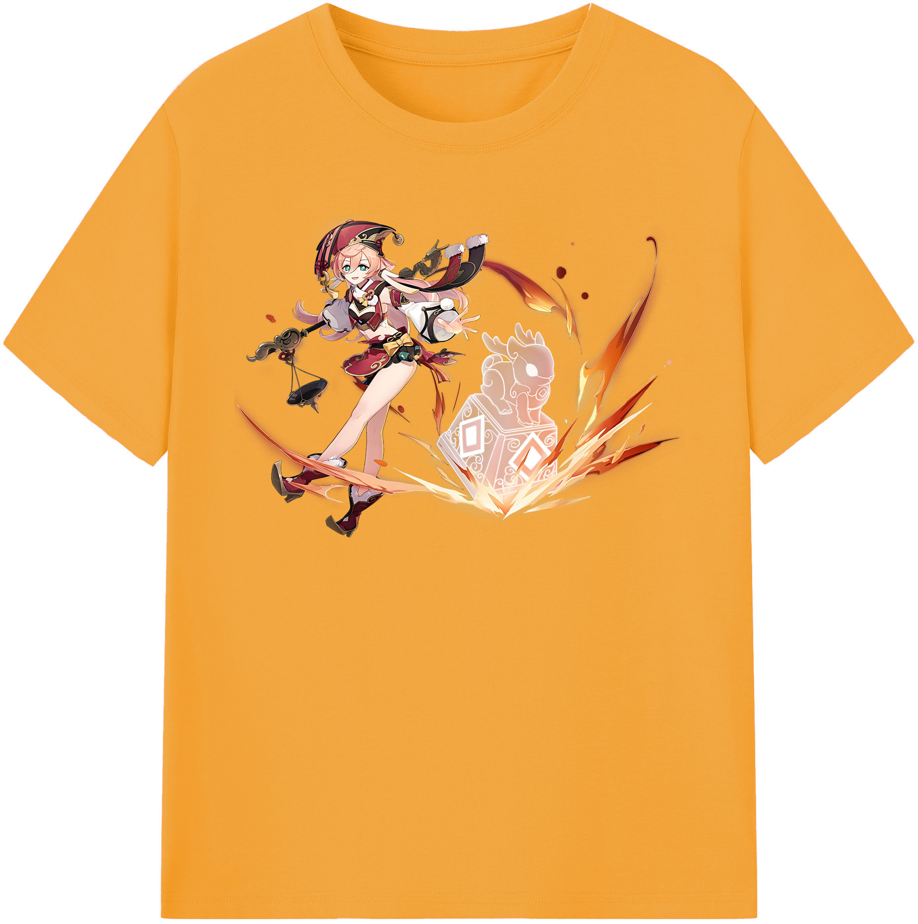 げんし神 ヤンフェイ genshin Yanfei レディースカジュアルプリントTシャツ（綿100％）