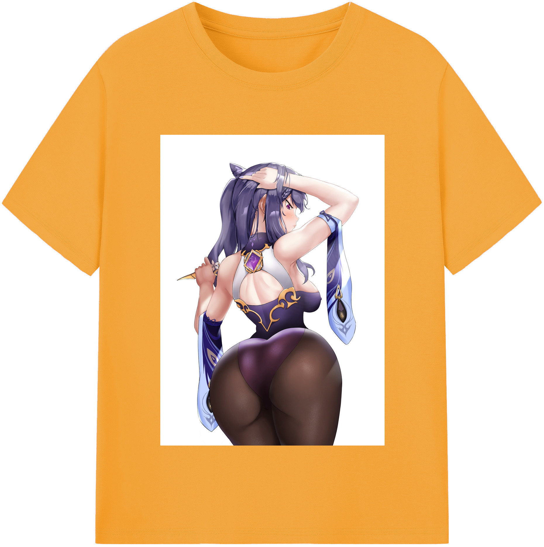 げんし神 刻晴 こくせい genshin Kokusei レディースカジュアルプリントTシャツ（綿100％）