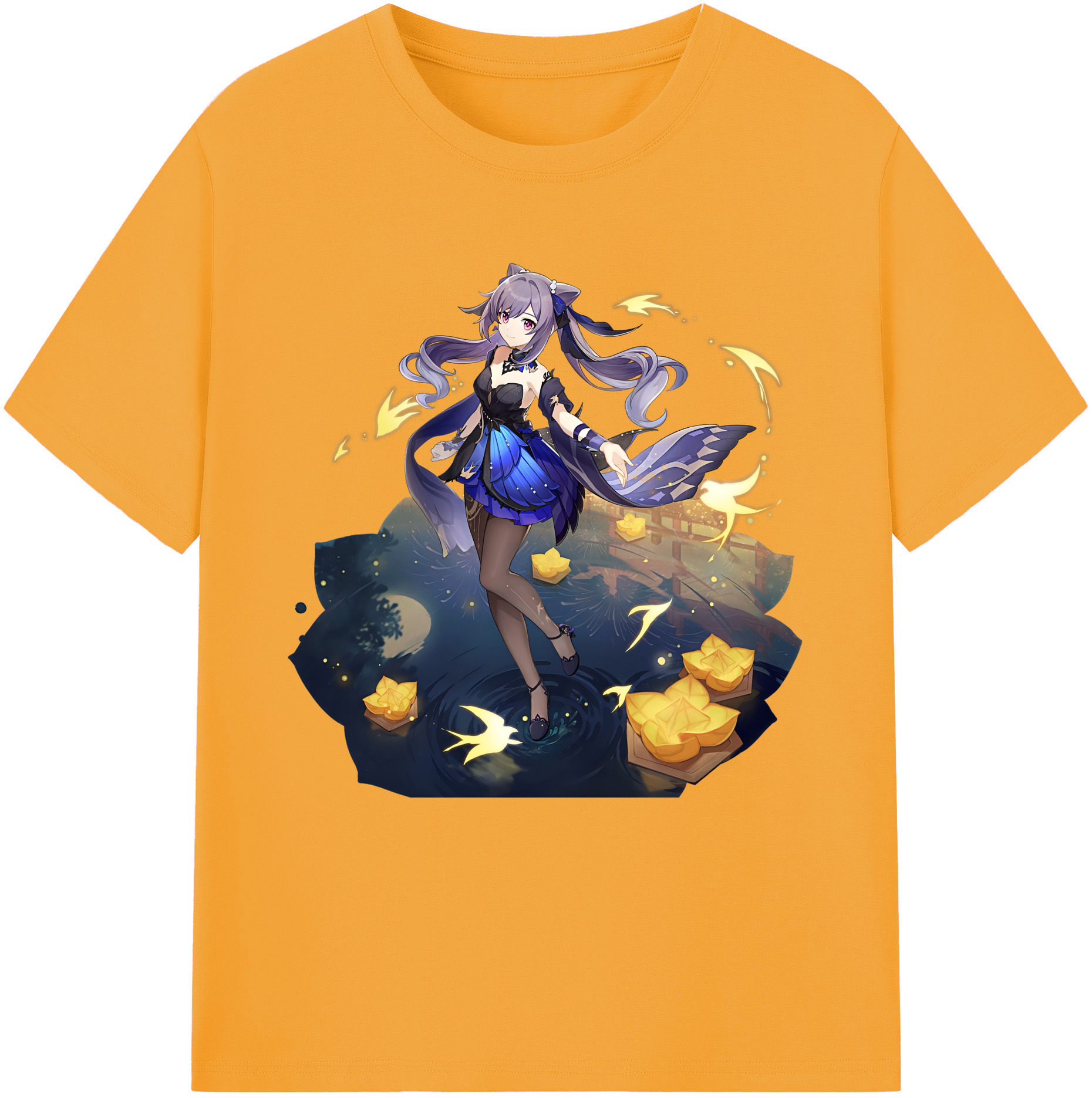 げんし神 刻晴 こくせい genshin Kokusei レディースカジュアルプリントTシャツ（綿100％）