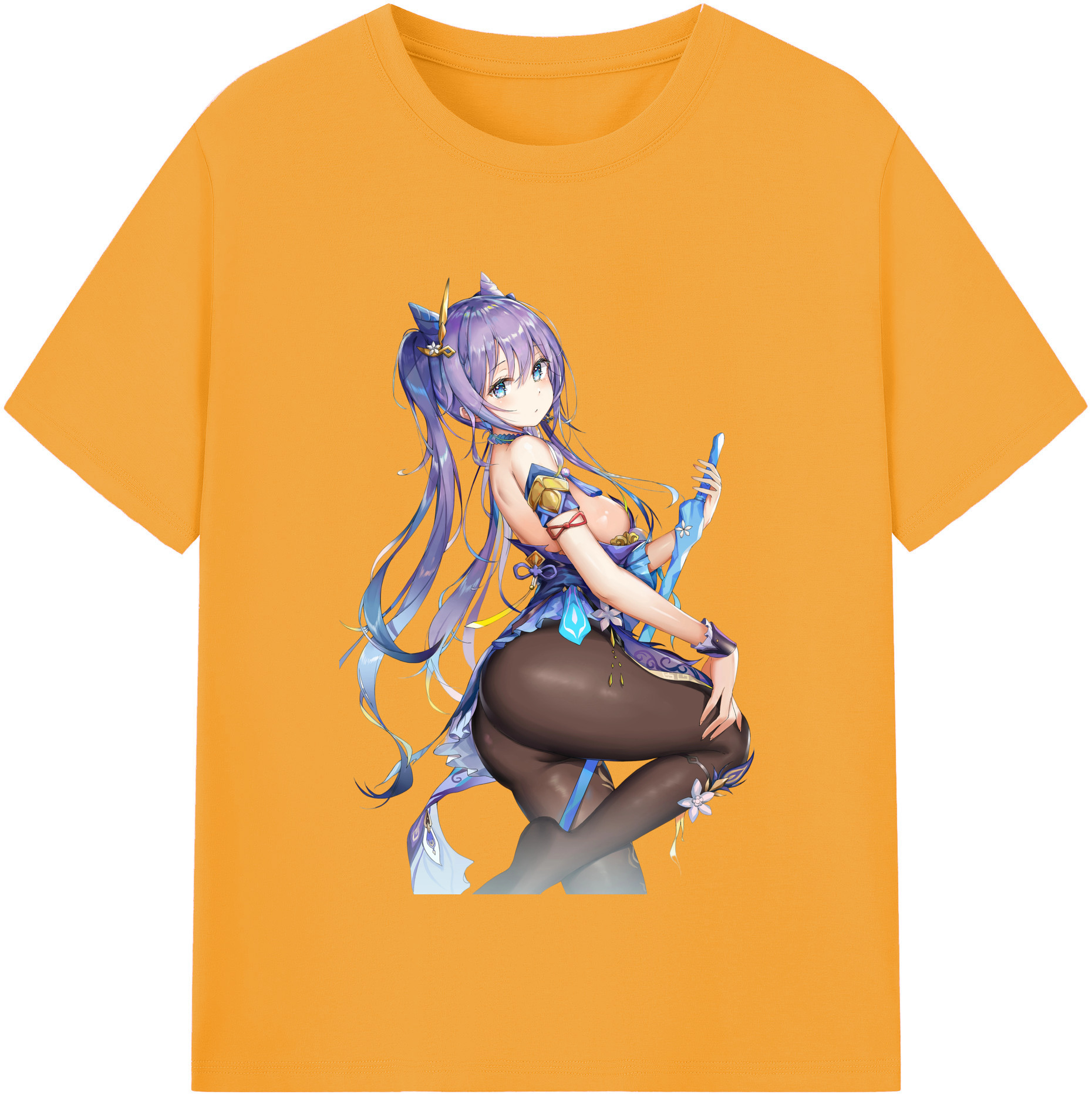 げんし神 刻晴 こくせい genshin Kokusei レディースカジュアルプリントTシャツ（綿100％）
