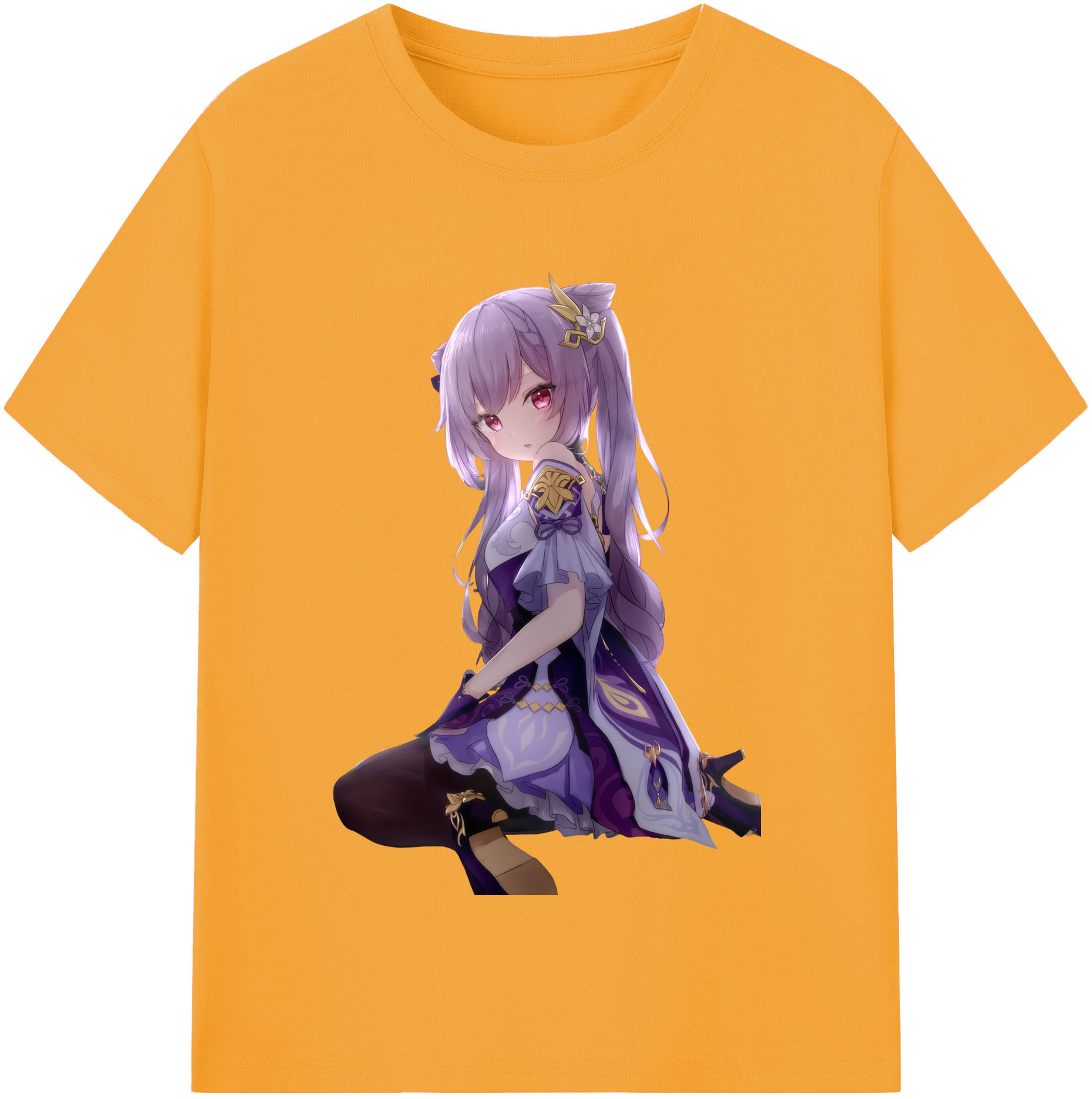 げんし神 刻晴 こくせい genshin Kokusei レディースカジュアルプリントTシャツ（綿100％）