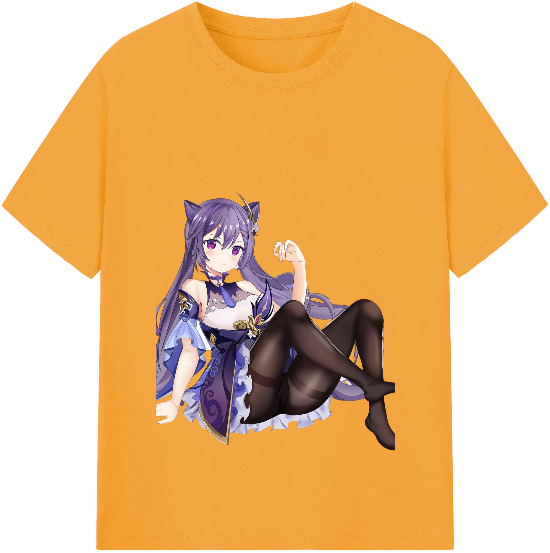 げんし神 刻晴 こくせい genshin Kokusei レディースカジュアルプリントTシャツ（綿100％）