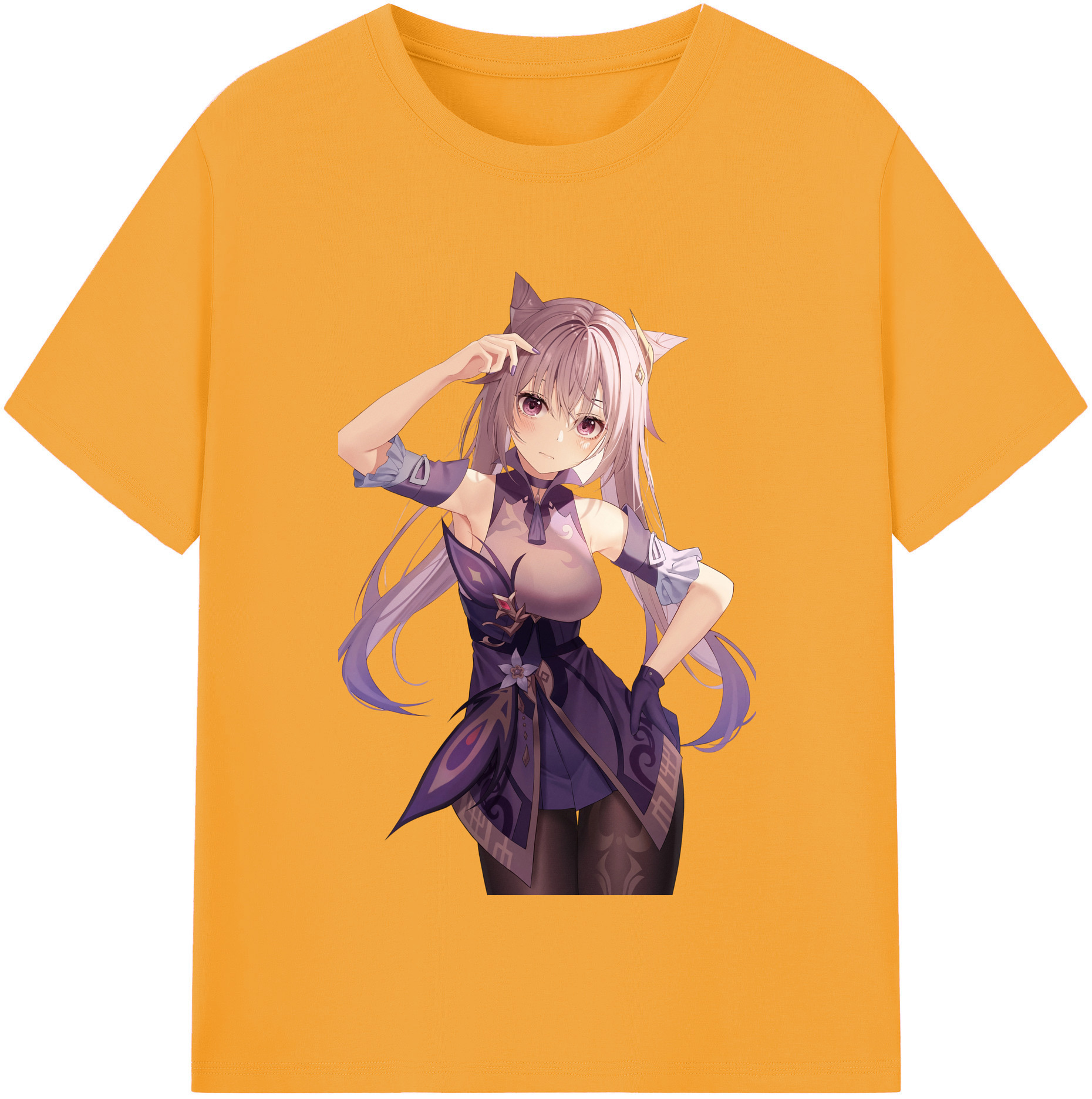げんし神 刻晴 こくせい genshin Kokusei レディースカジュアルプリントTシャツ（綿100％）
