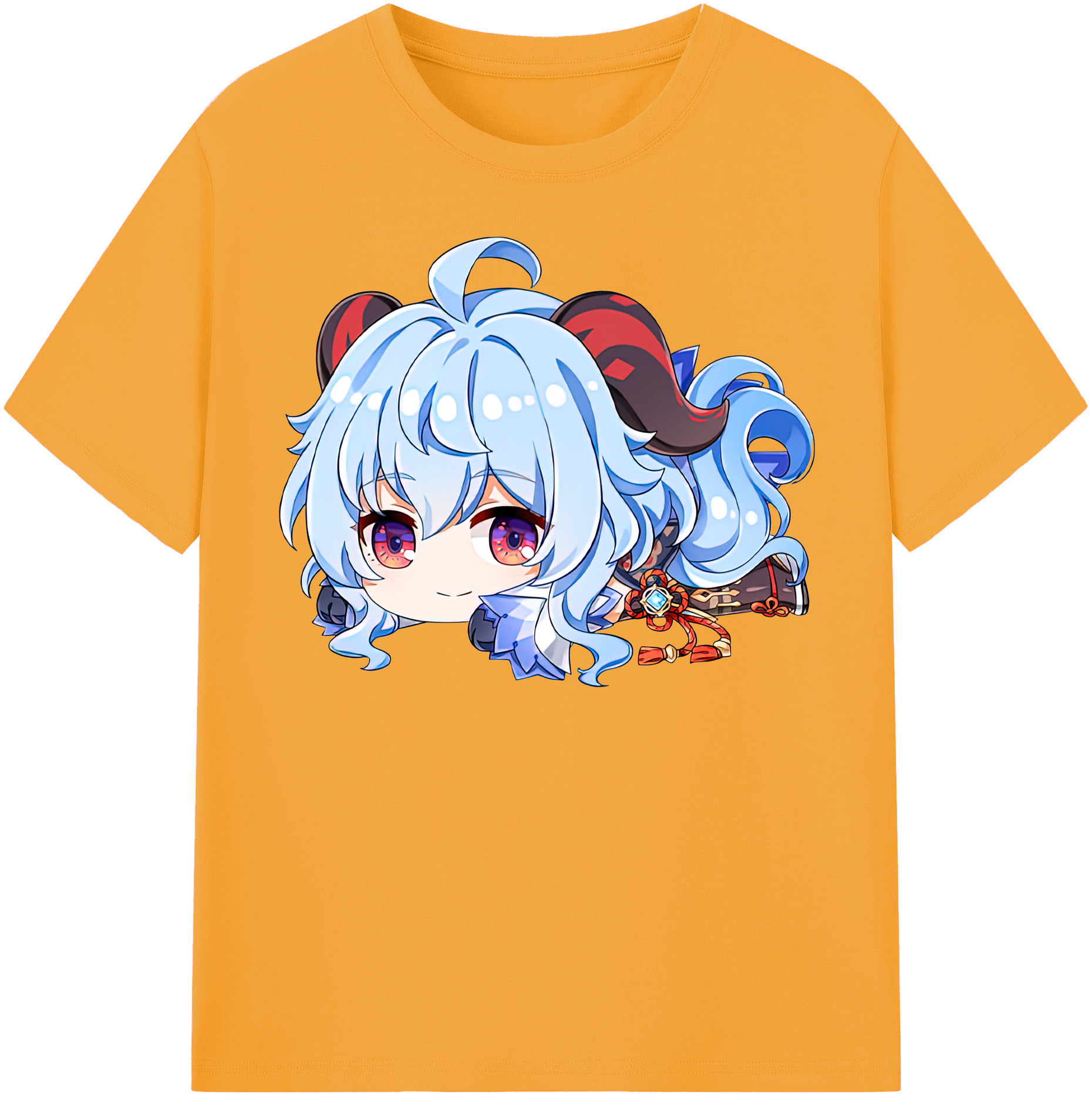 げんし神 甘雨 かんう genshin Ganyu レディースカジュアルプリントTシャツ（綿100％）