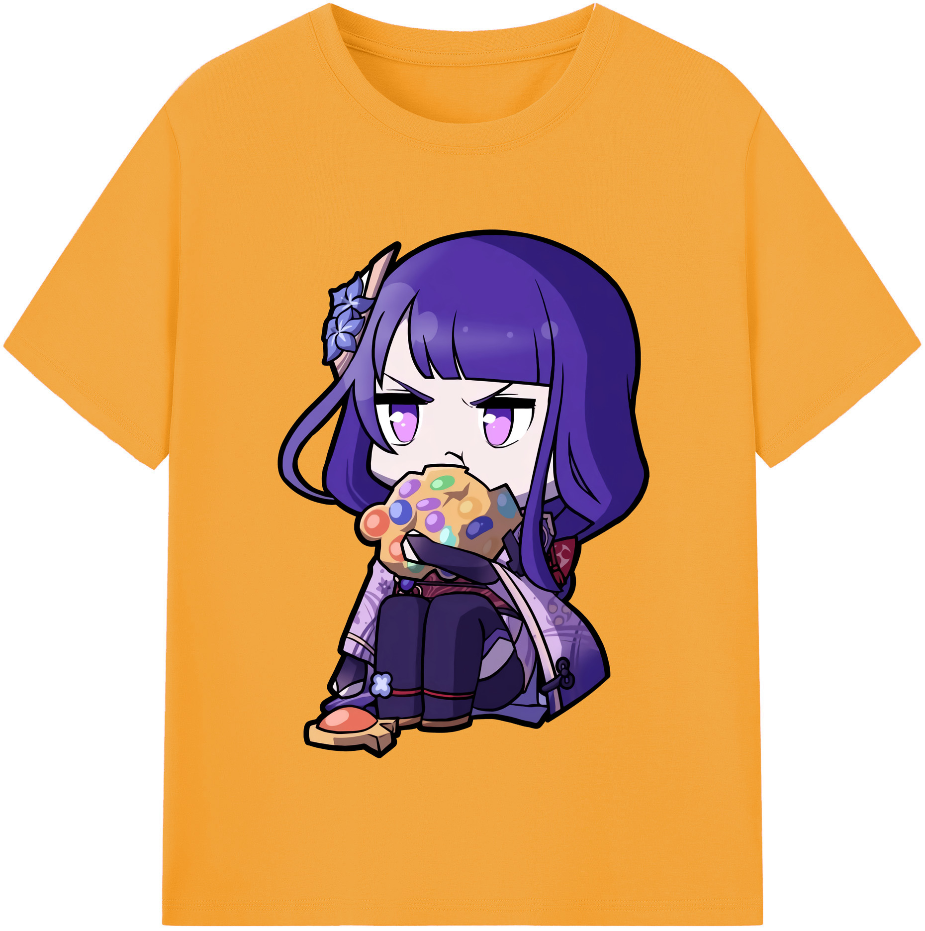げんし神 雷電将軍 らいでんしょうぐん genshin Raiden Shogun レディースカジュアルプリントTシャツ（綿100％）