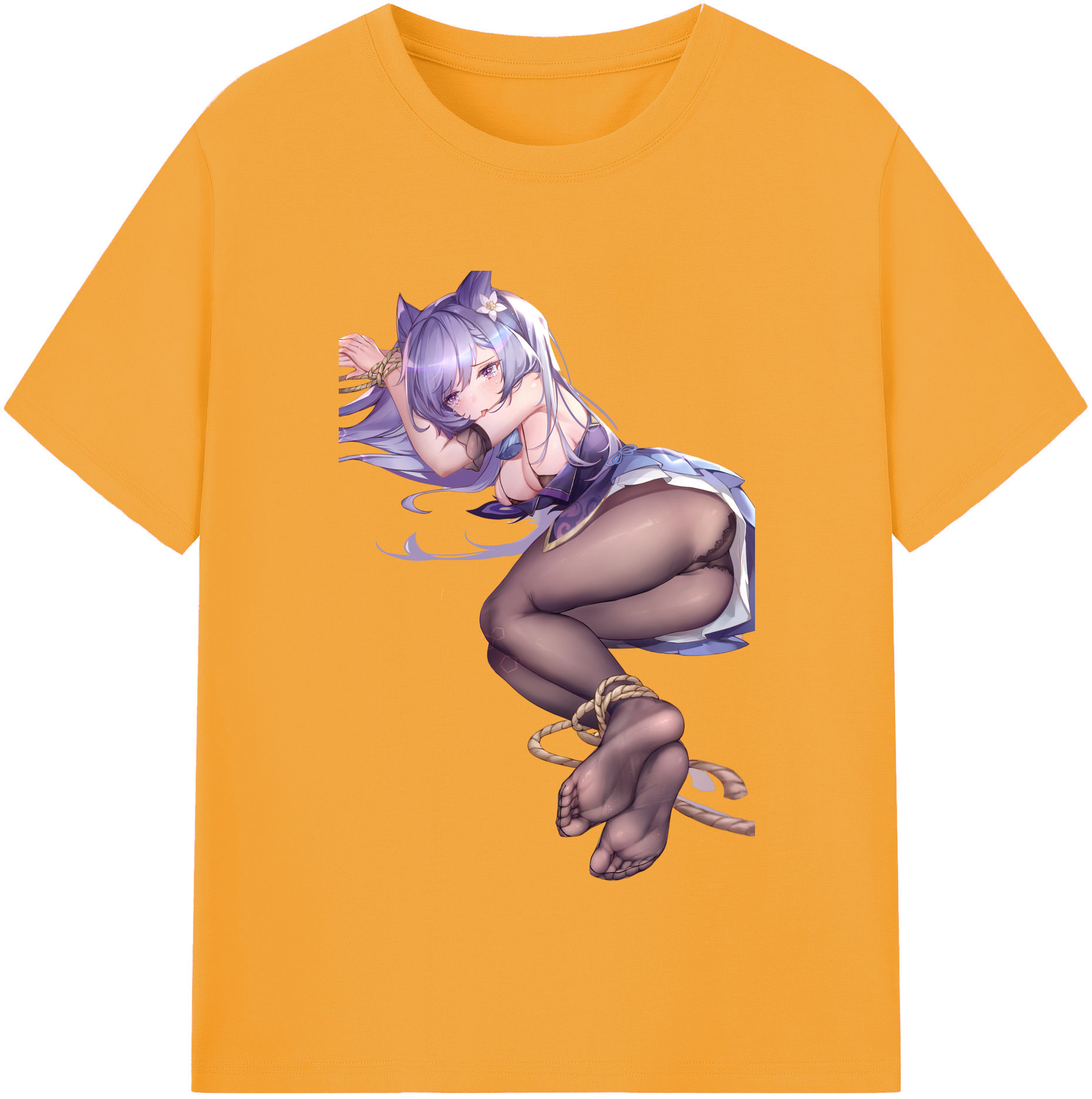 げんし神 刻晴 こくせい genshin Kokusei レディースカジュアルプリントTシャツ（綿100％）