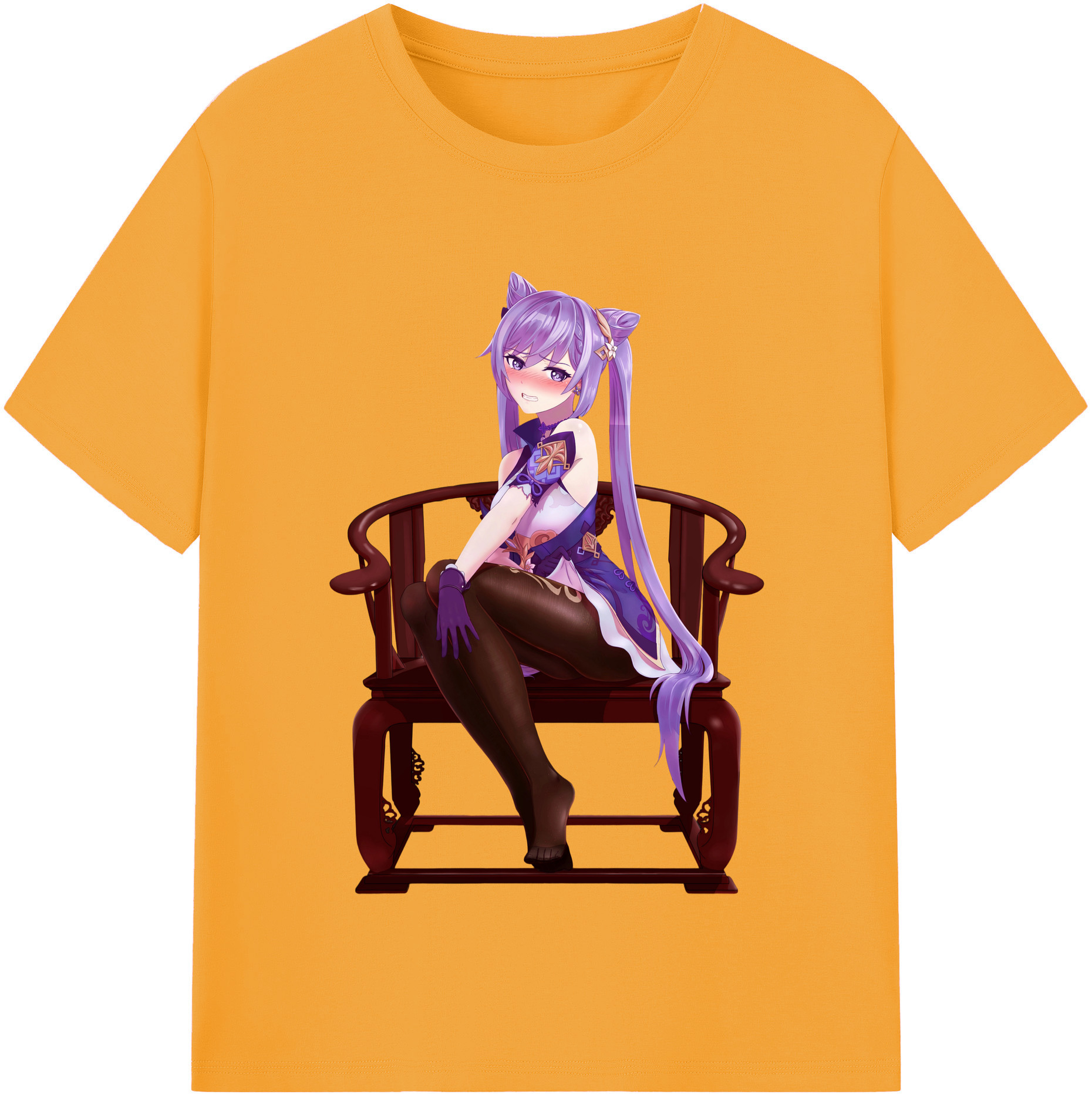 げんし神 刻晴 こくせい genshin Kokusei レディースカジュアルプリントTシャツ（綿100％）
