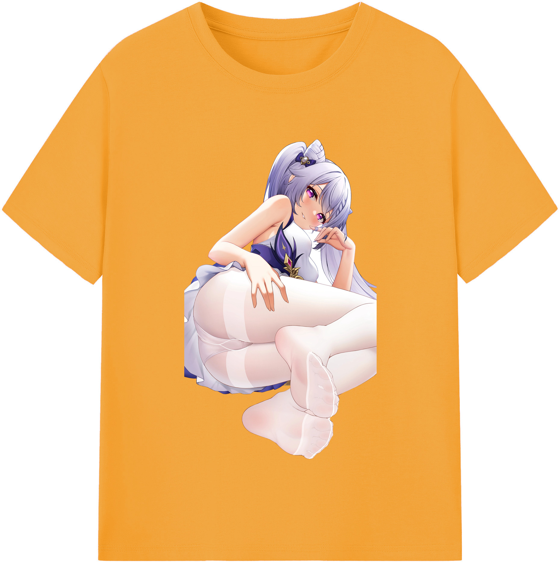げんし神 刻晴 こくせい genshin Kokusei レディースカジュアルプリントTシャツ（綿100％）