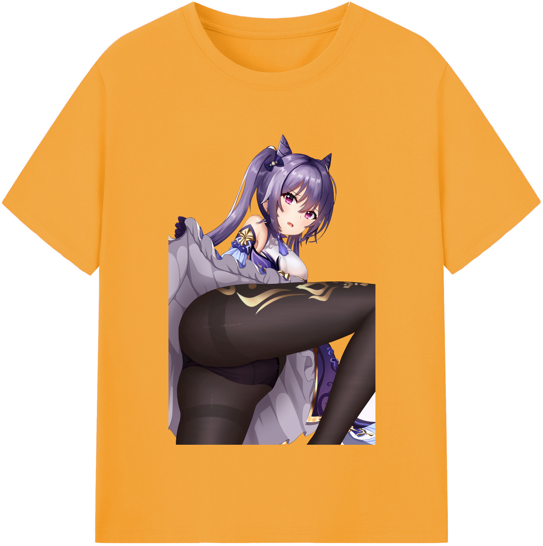 げんし神 刻晴 こくせい genshin Kokusei レディースカジュアルプリントTシャツ（綿100％）