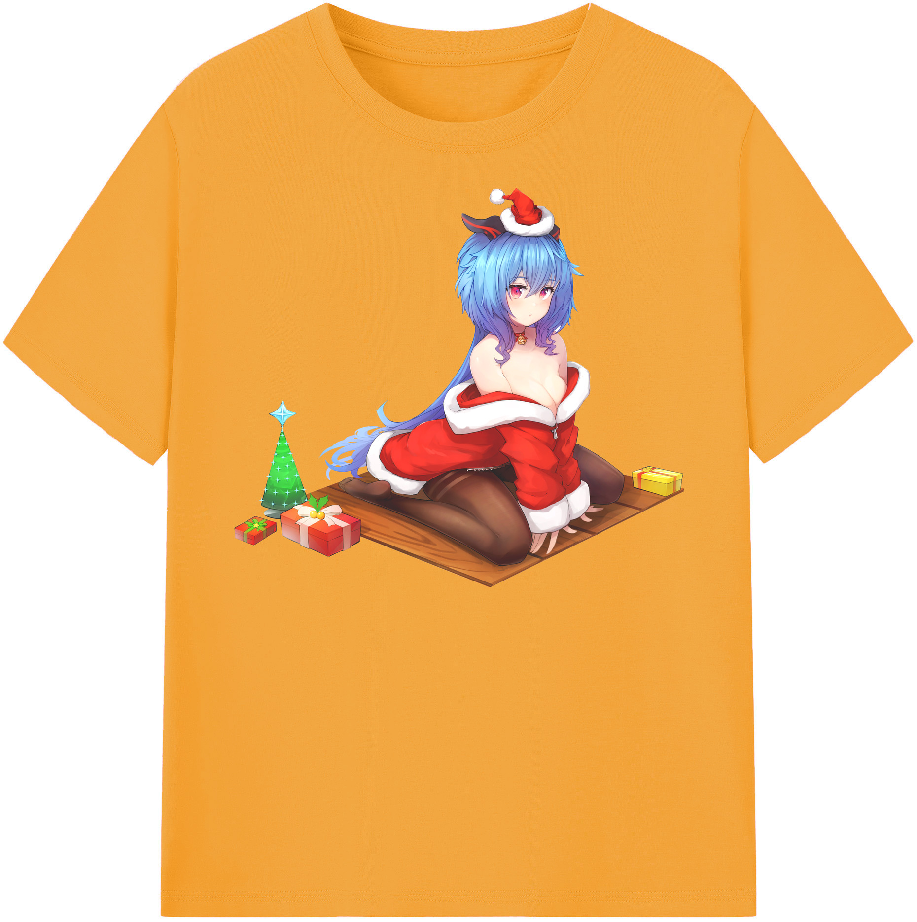 げんし神 甘雨 かんう genshin Ganyu レディースカジュアルプリントTシャツ（綿100％）