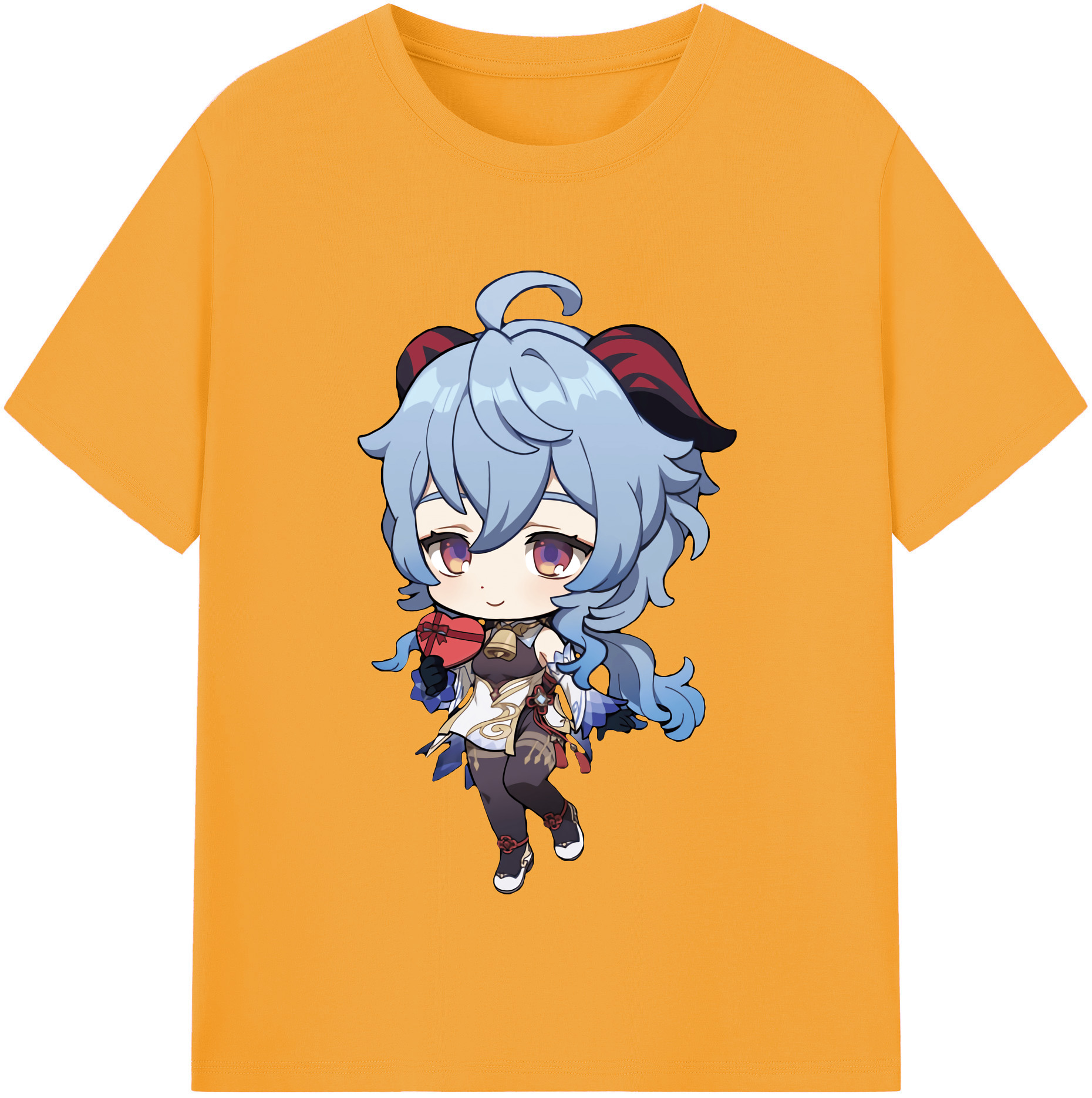 げんし神 甘雨 かんう genshin Ganyu レディースカジュアルプリントTシャツ（綿100％）