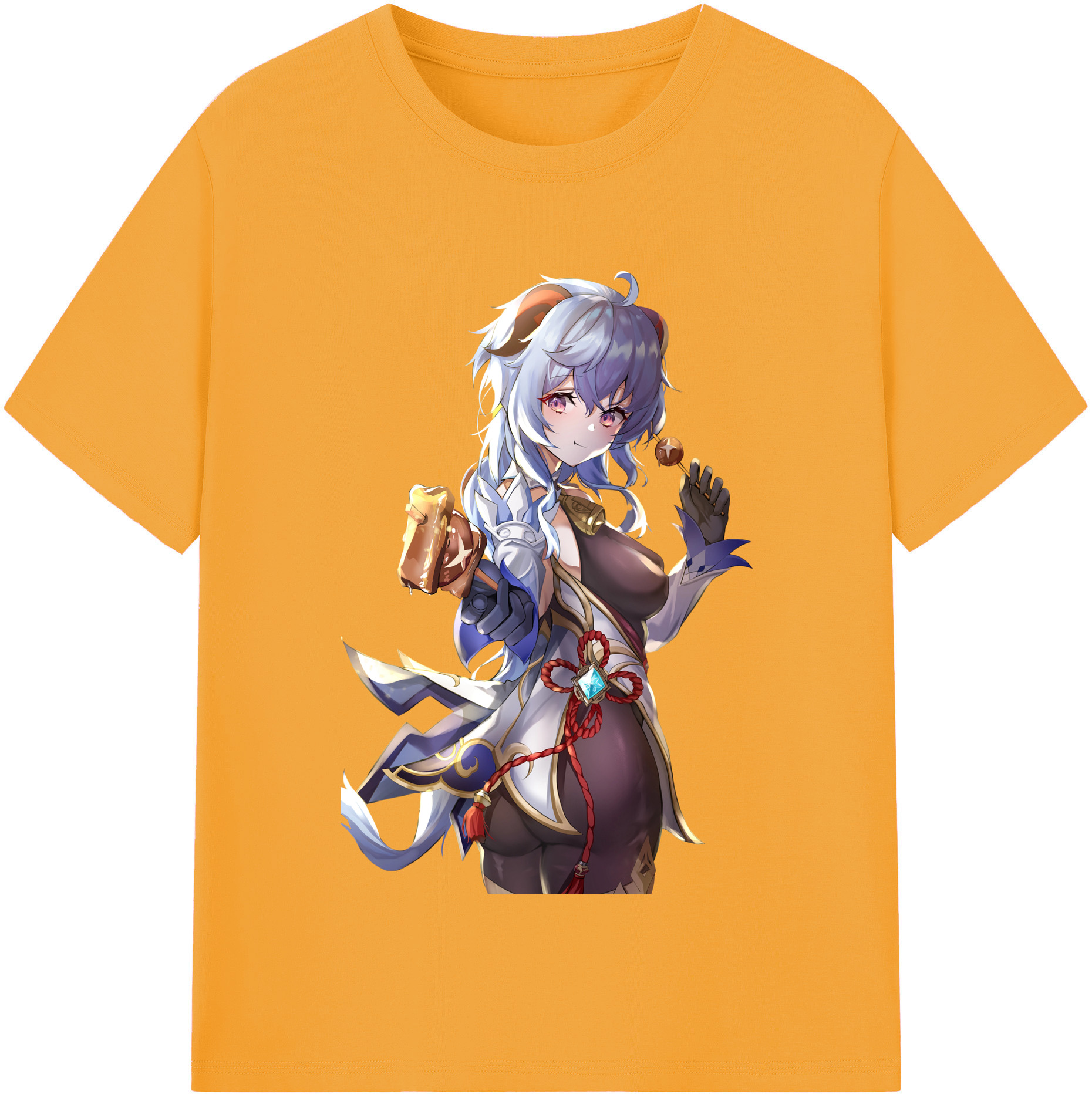 げんし神 甘雨 かんう genshin Ganyu レディースカジュアルプリントTシャツ（綿100％）