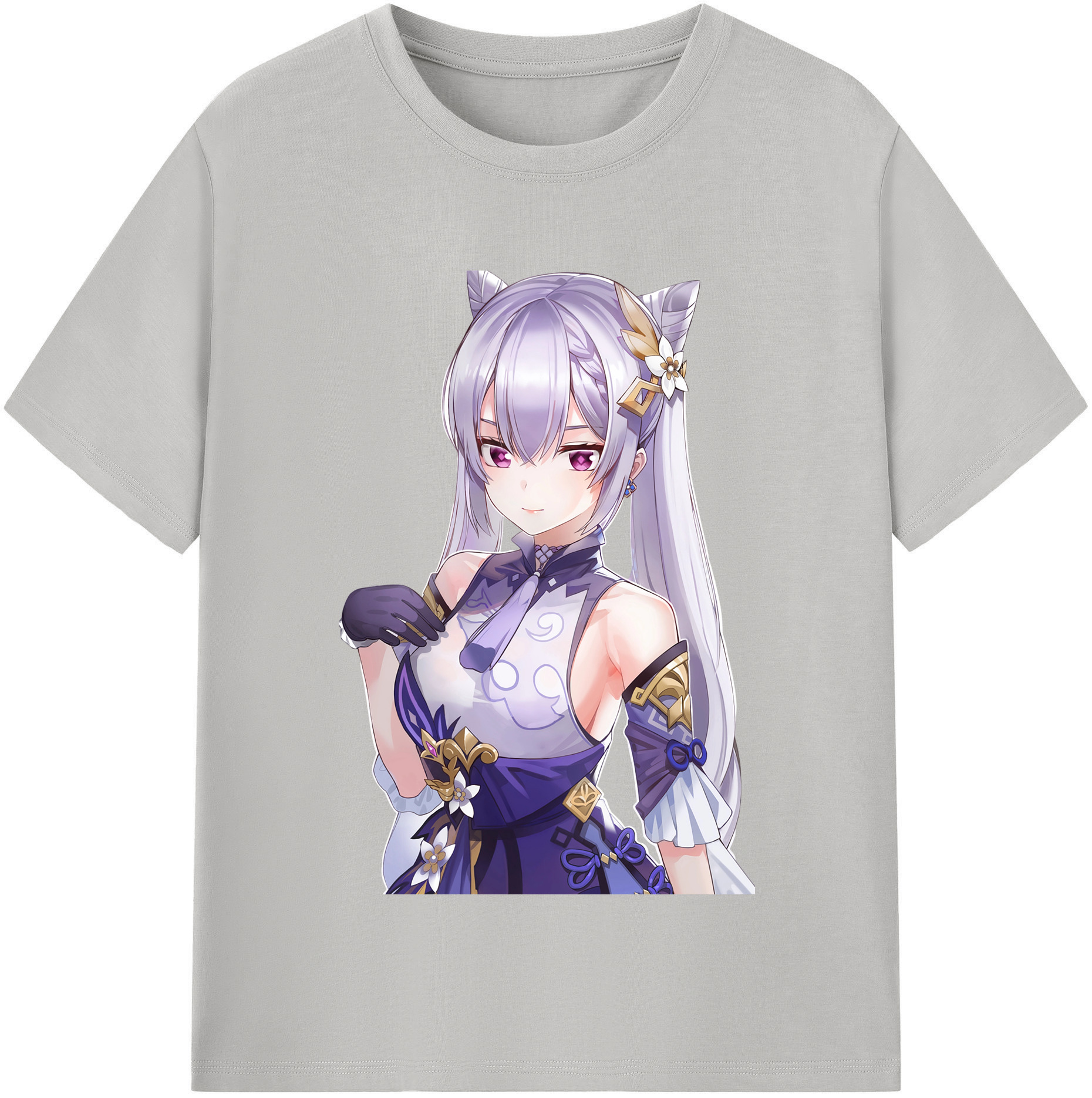 げんし神 刻晴 こくせい genshin Kokusei レディースカジュアルプリントTシャツ（綿100％）