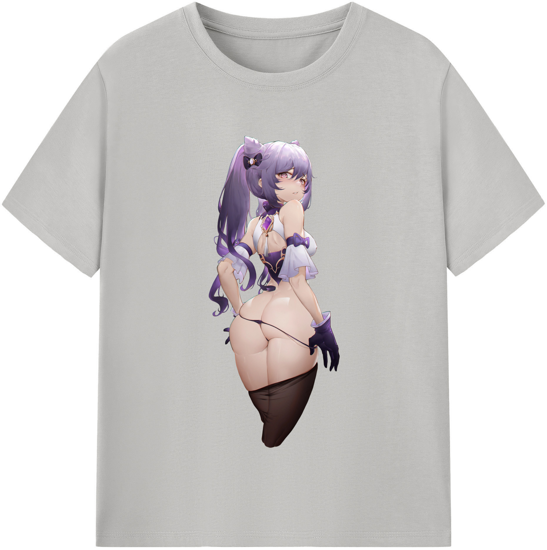 げんし神 刻晴 こくせい genshin Kokusei レディースカジュアルプリントTシャツ（綿100％）