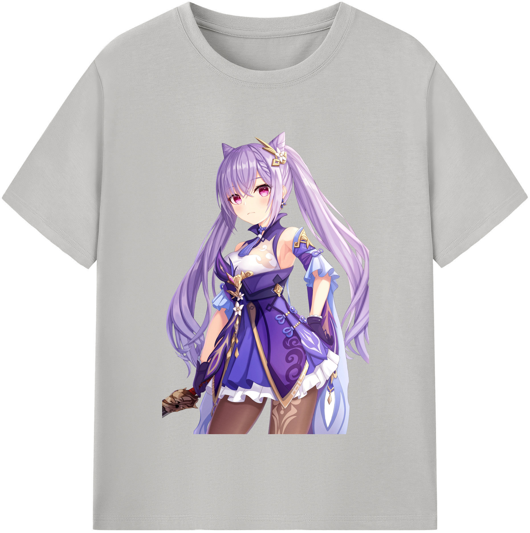 げんし神 刻晴 こくせい genshin Kokusei レディースカジュアルプリントTシャツ（綿100％）