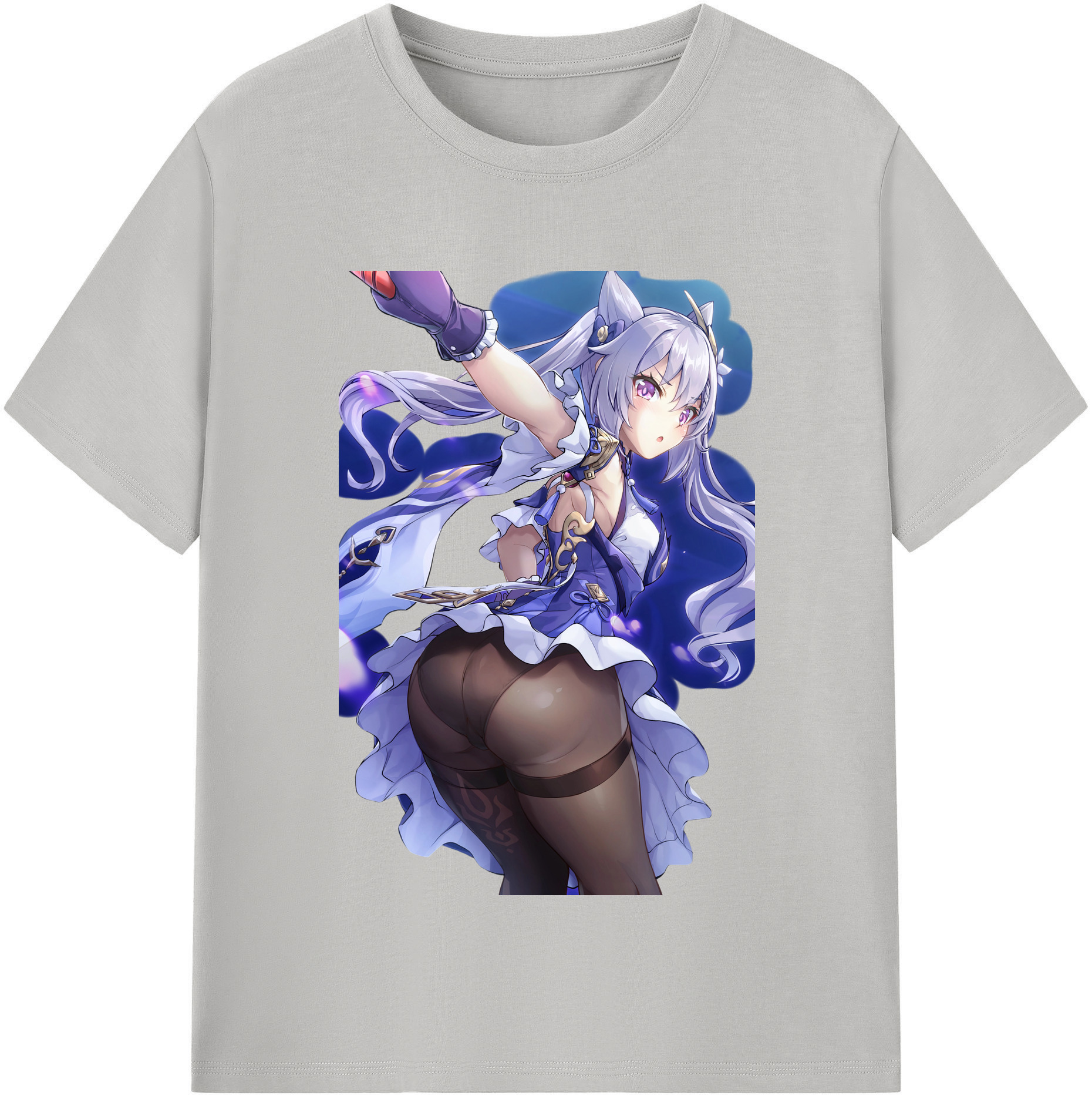 げんし神 刻晴 こくせい genshin Kokusei レディースカジュアルプリントTシャツ（綿100％）