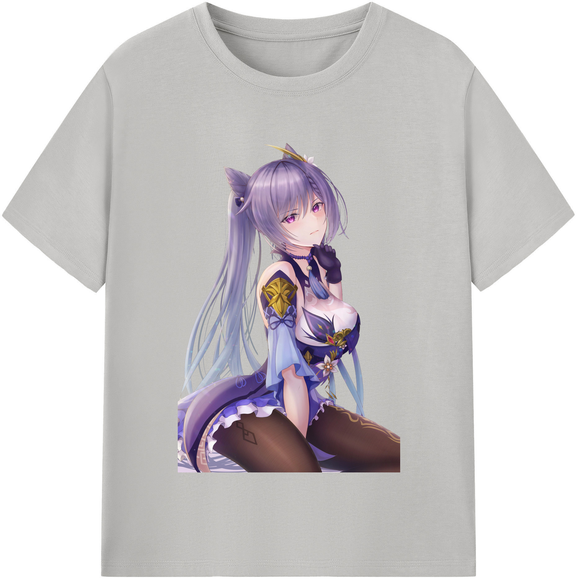 げんし神 刻晴 こくせい genshin Kokusei レディースカジュアルプリントTシャツ（綿100％）