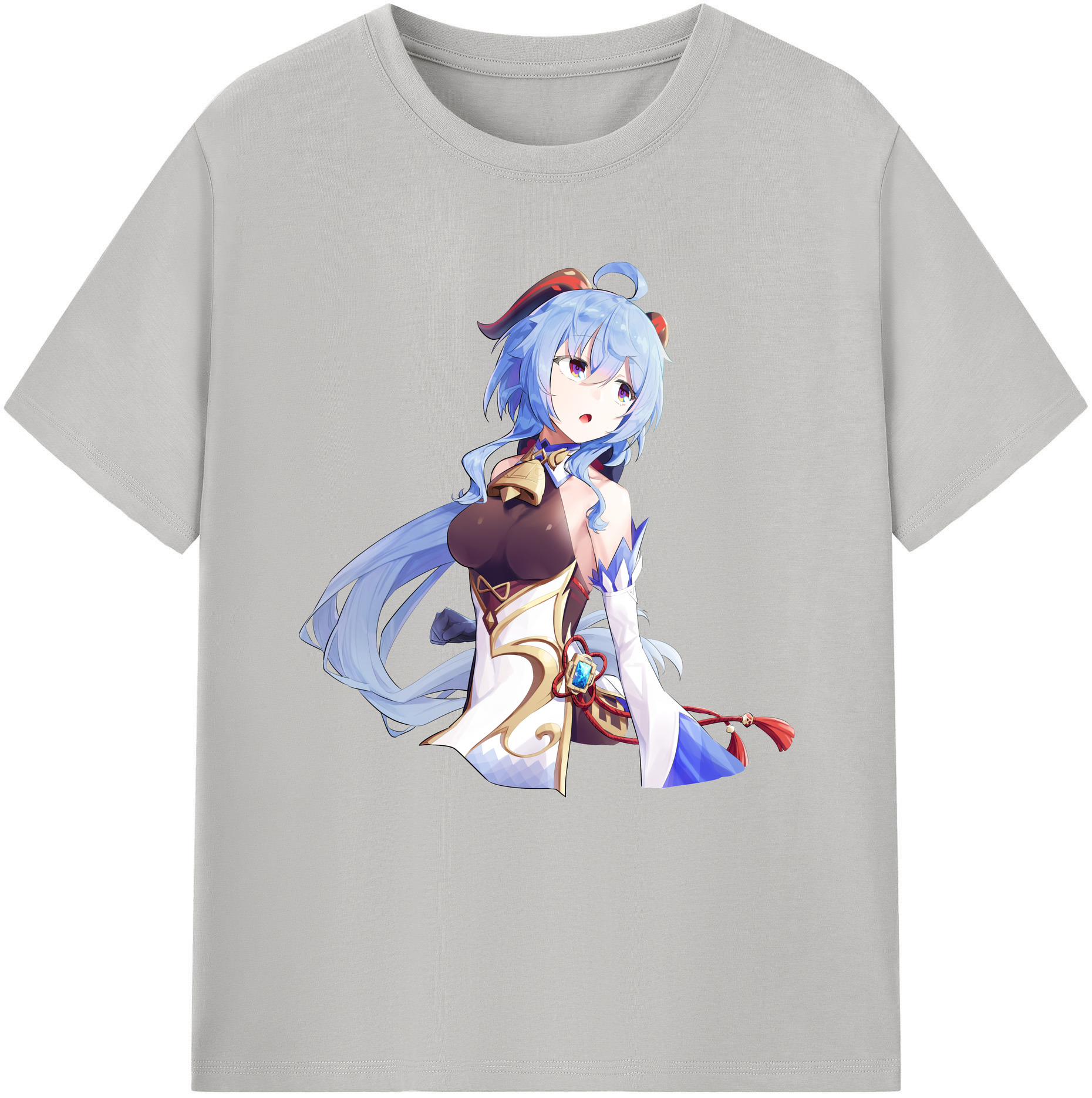 げんし神 甘雨 かんう genshin Ganyu レディースカジュアルプリントTシャツ（綿100％）