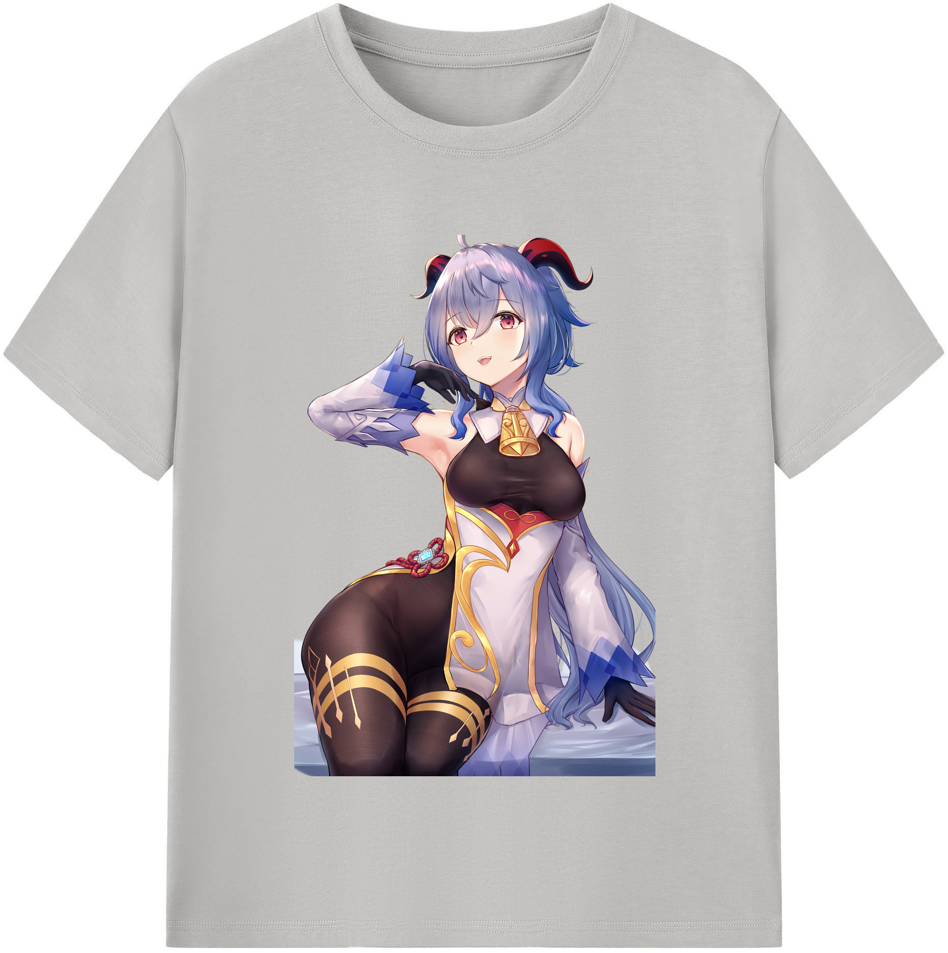 げんし神 甘雨 かんう genshin Ganyu レディースカジュアルプリントTシャツ（綿100％）