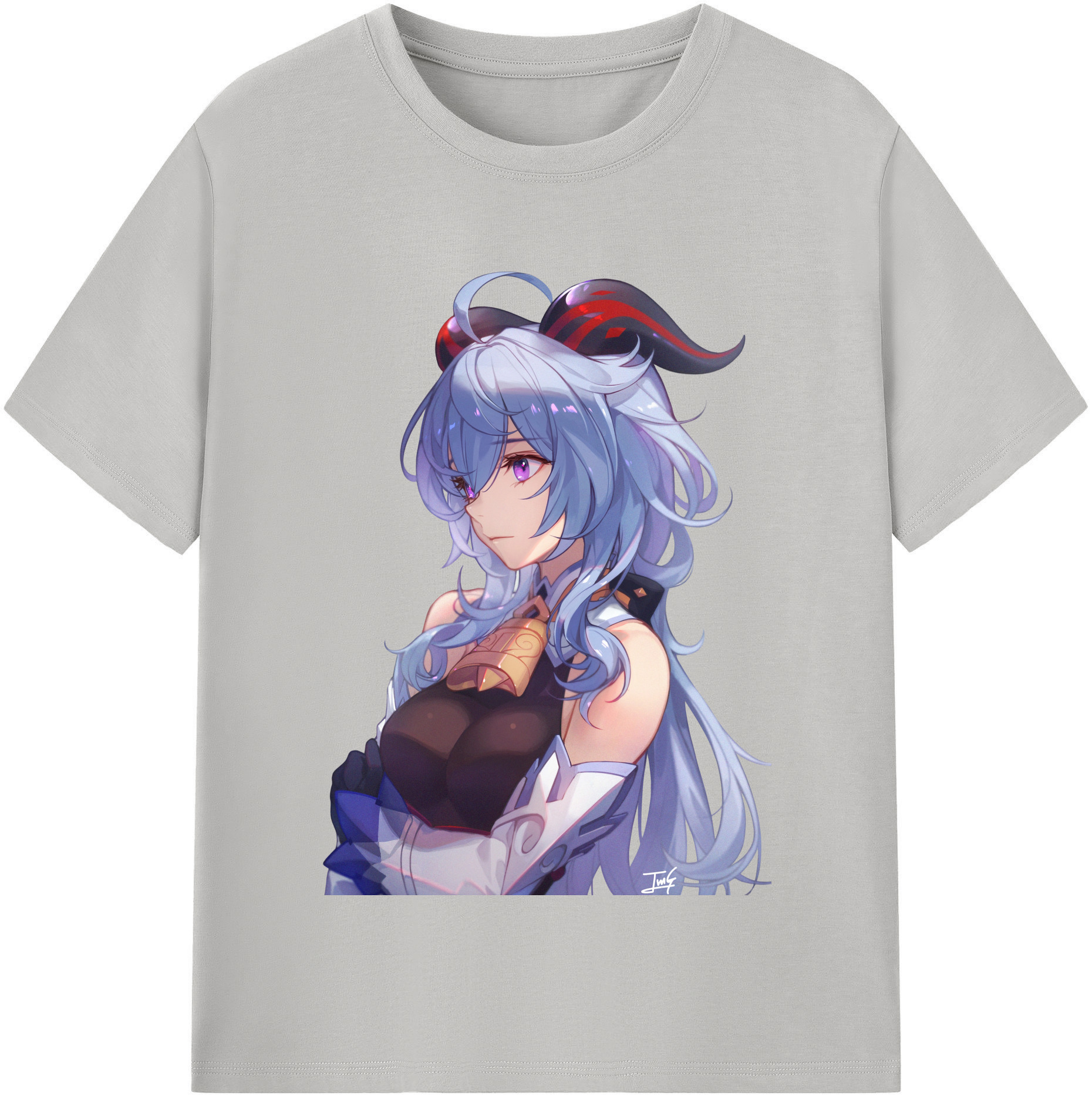げんし神 甘雨 かんう genshin Ganyu レディースカジュアルプリントTシャツ（綿100％）