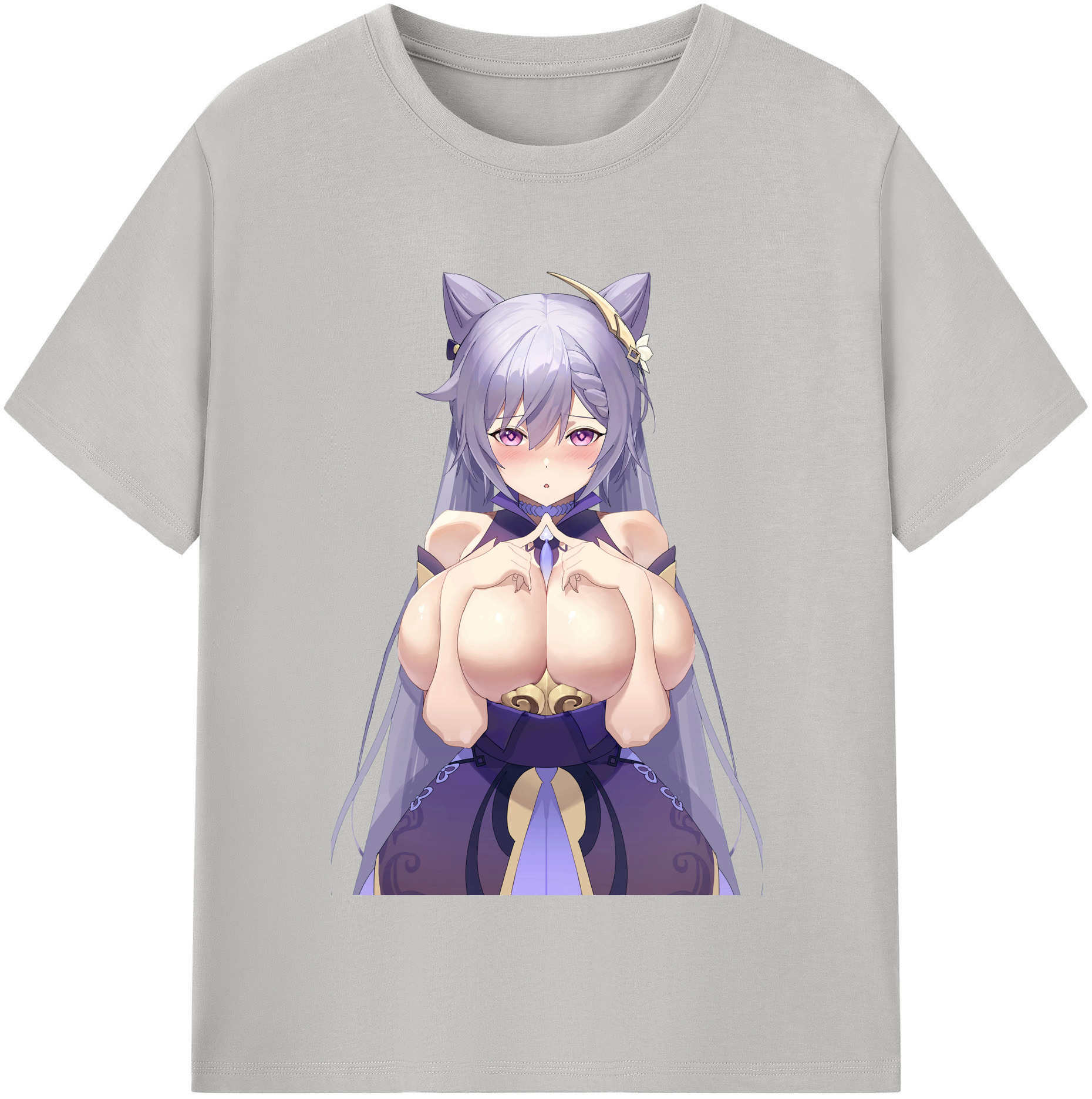 げんし神 刻晴 こくせい genshin Kokusei レディースカジュアルプリントTシャツ（綿100％）