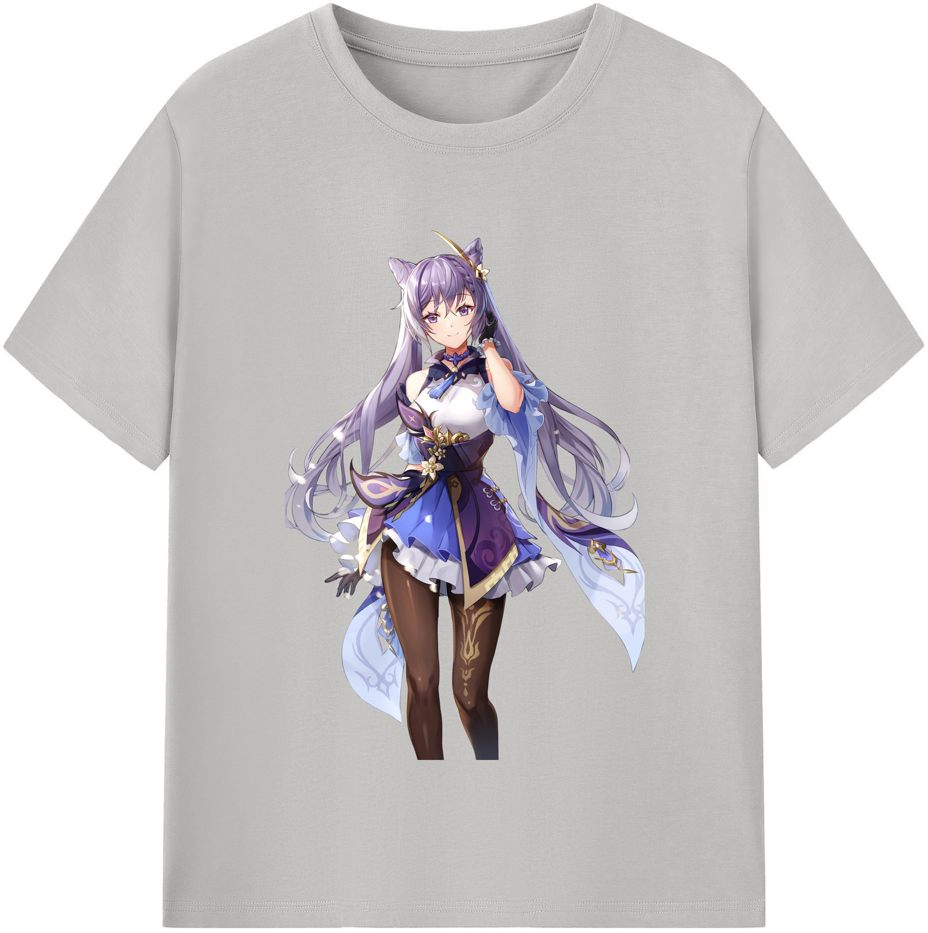 げんし神 刻晴 こくせい genshin Kokusei レディースカジュアルプリントTシャツ（綿100％）