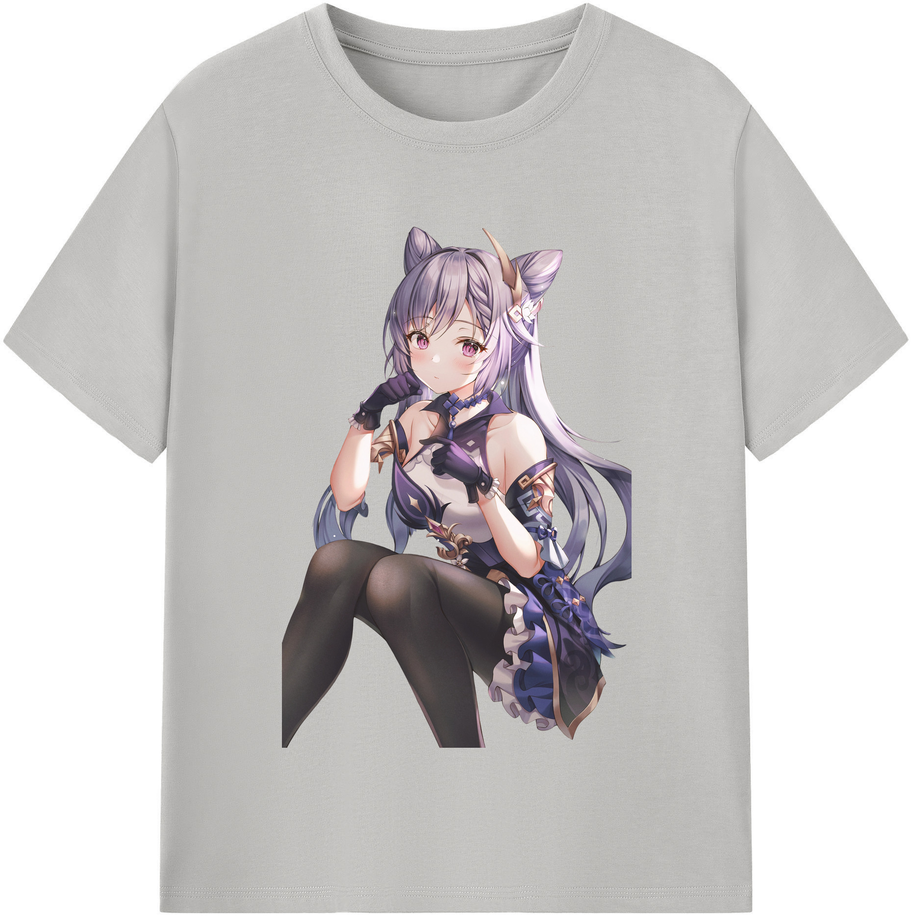 げんし神 刻晴 こくせい genshin Kokusei レディースカジュアルプリントTシャツ（綿100％）