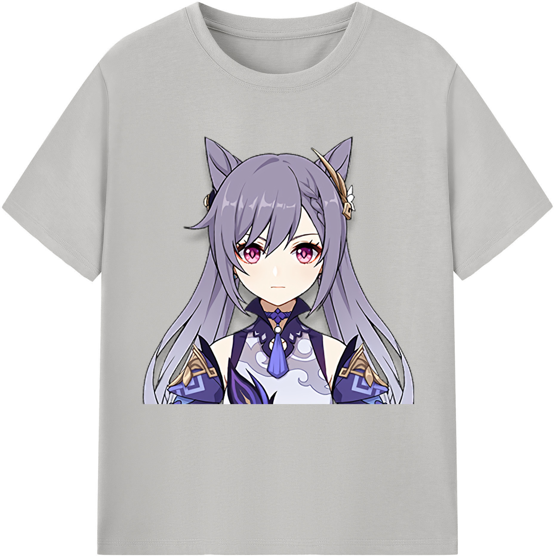 げんし神 刻晴 こくせい genshin Kokusei レディースカジュアルプリントTシャツ（綿100％）