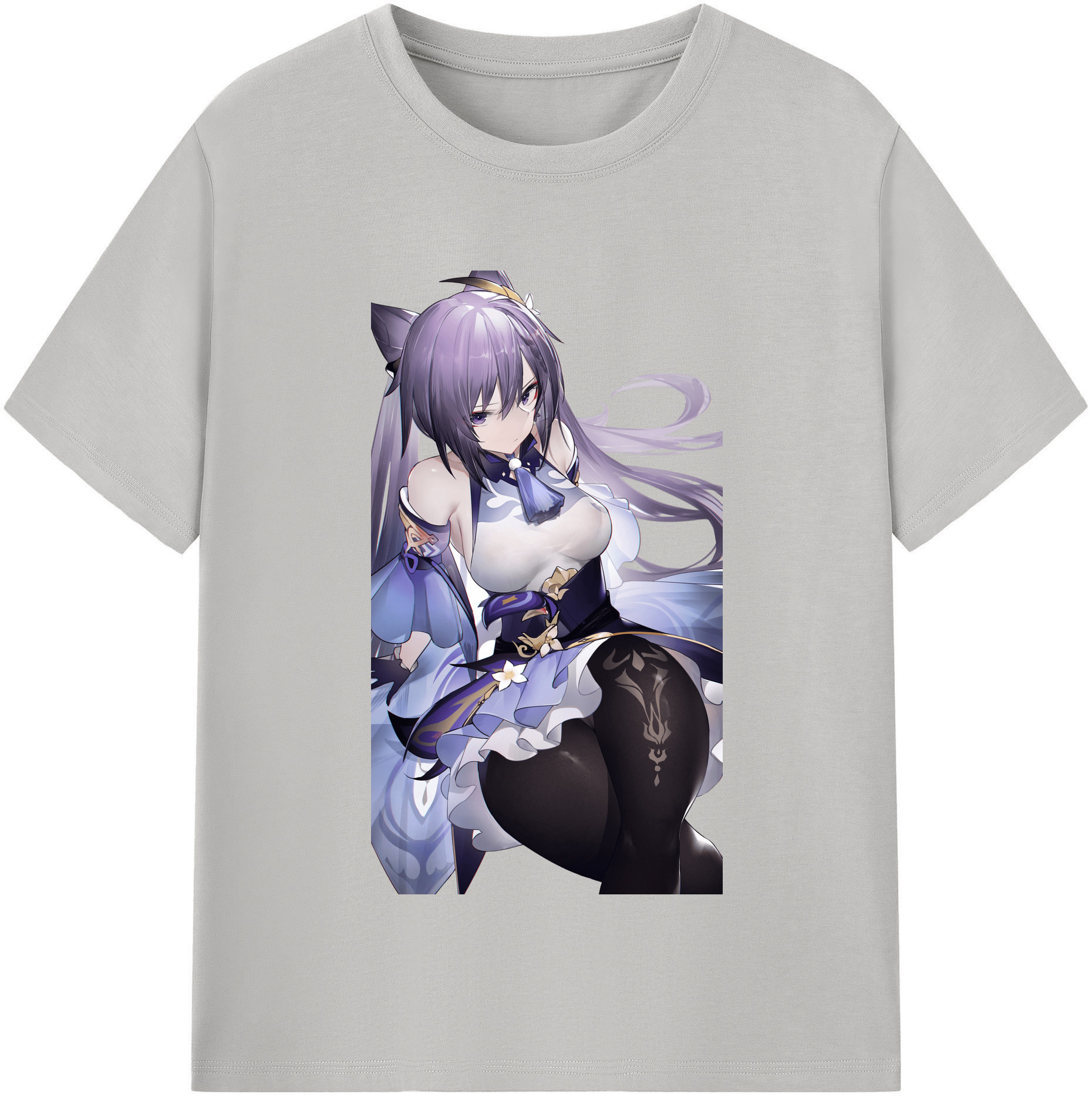 げんし神 刻晴 こくせい genshin Kokusei レディースカジュアルプリントTシャツ（綿100％）