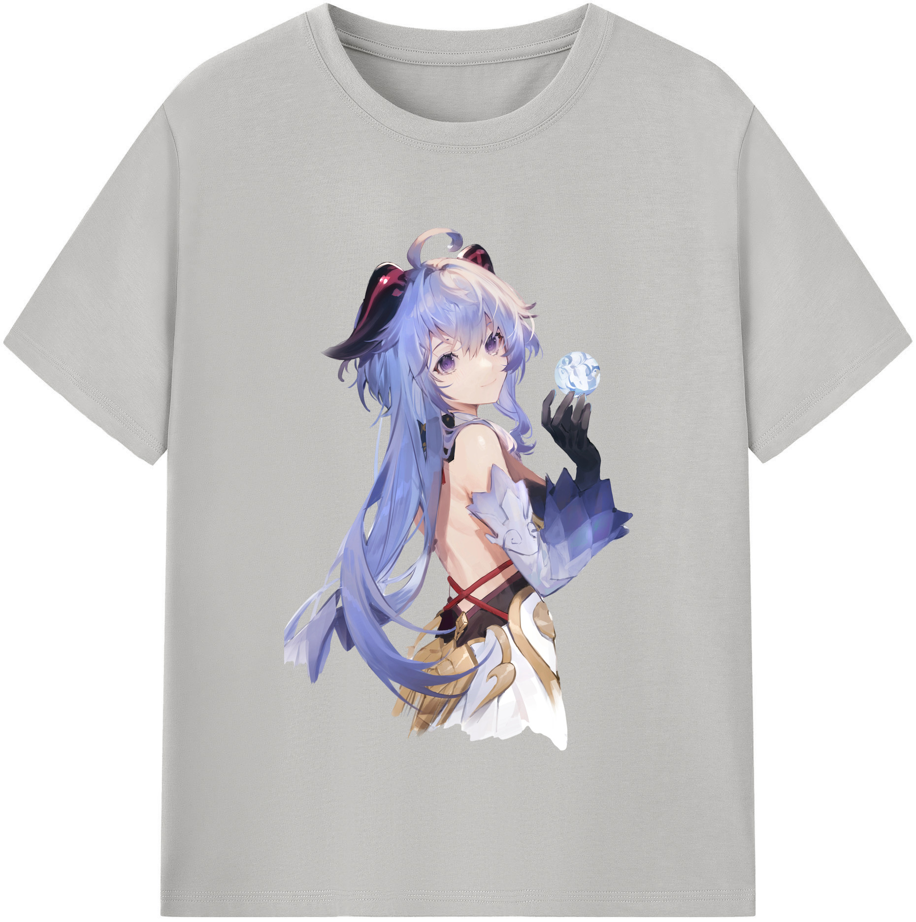 げんし神 甘雨 かんう genshin Ganyu レディースカジュアルプリントTシャツ（綿100％）